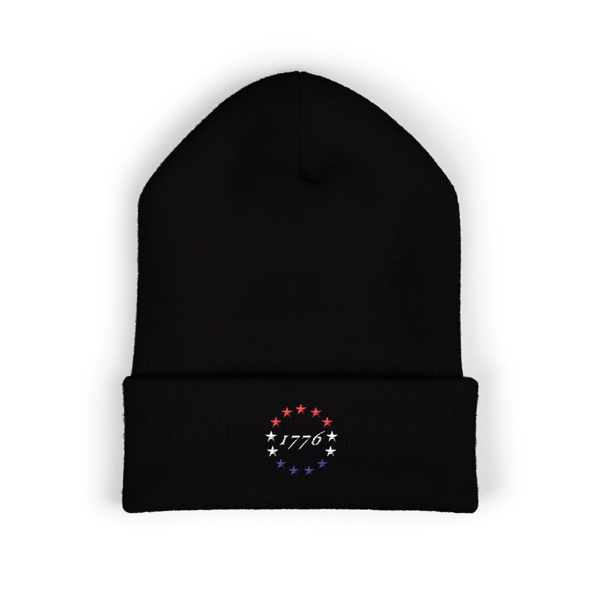 Patriotic Beanie, Independence Day Hat, American Flag Cap, Red White Blue Knit Hat, Embroidered Winter Beanie