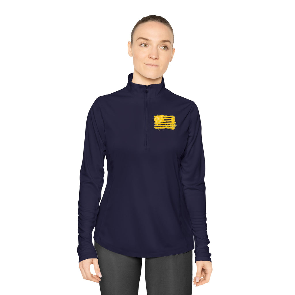 Ladies Quarter-Zip Pullover with Motivational Running Design, Athletic Apparel, Activewear, Sportswear, Fitness Gift, Running Top