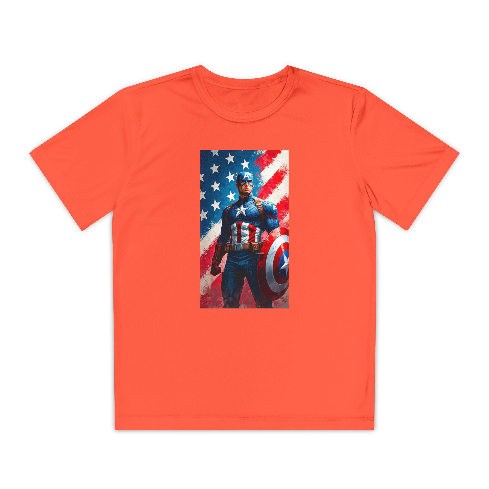 Captain America Superhero Marvel Patriotic, Kids Graphic T-Shirt, Boys Hero Top, Girls Comic Book Clothing, Birthday