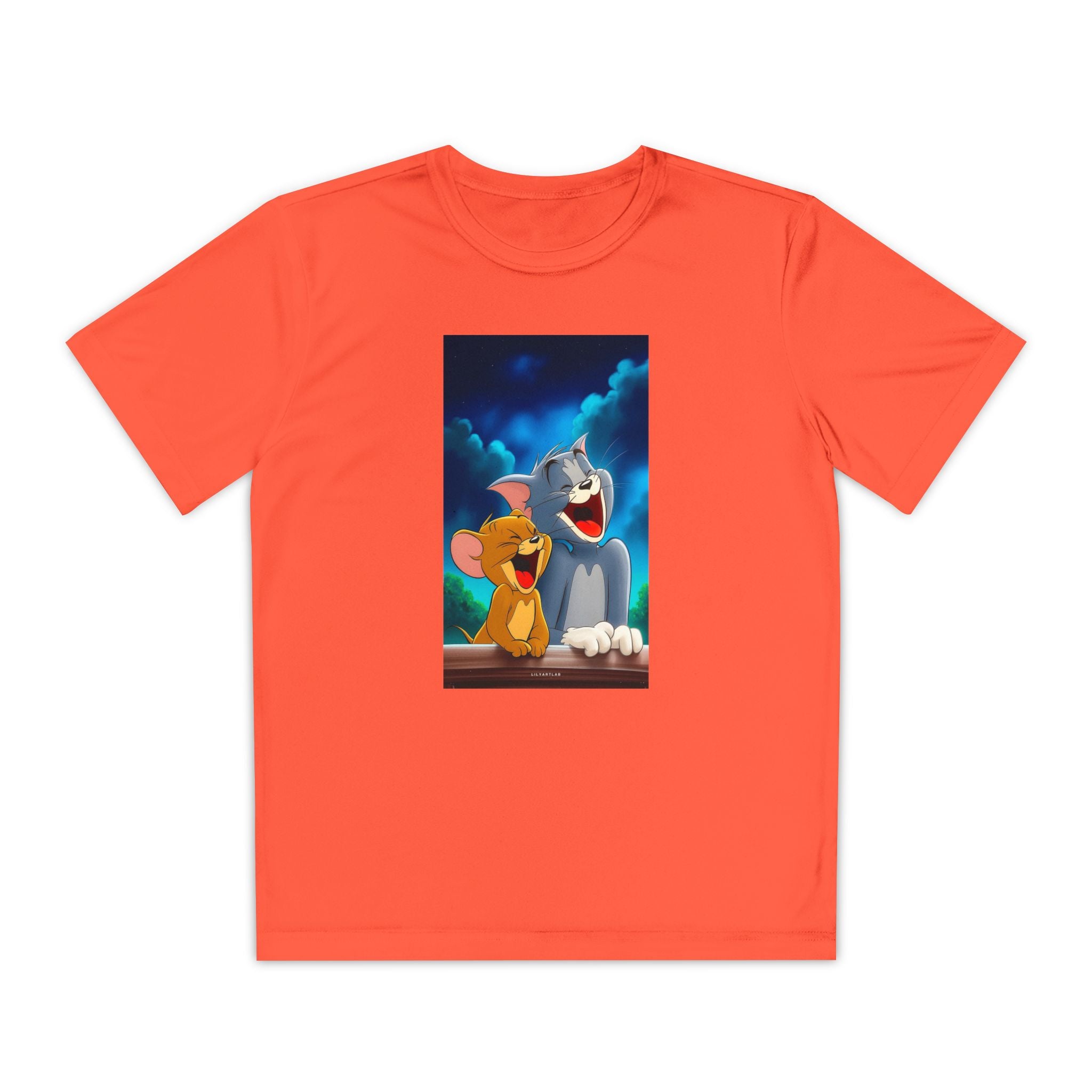 Youth Competitor Tee with Tom And Jerry design, Cartoon Graphic Kid's T-Shirt, Kids Tee, Children's Clothing, Funny Tee for Boys and Girls