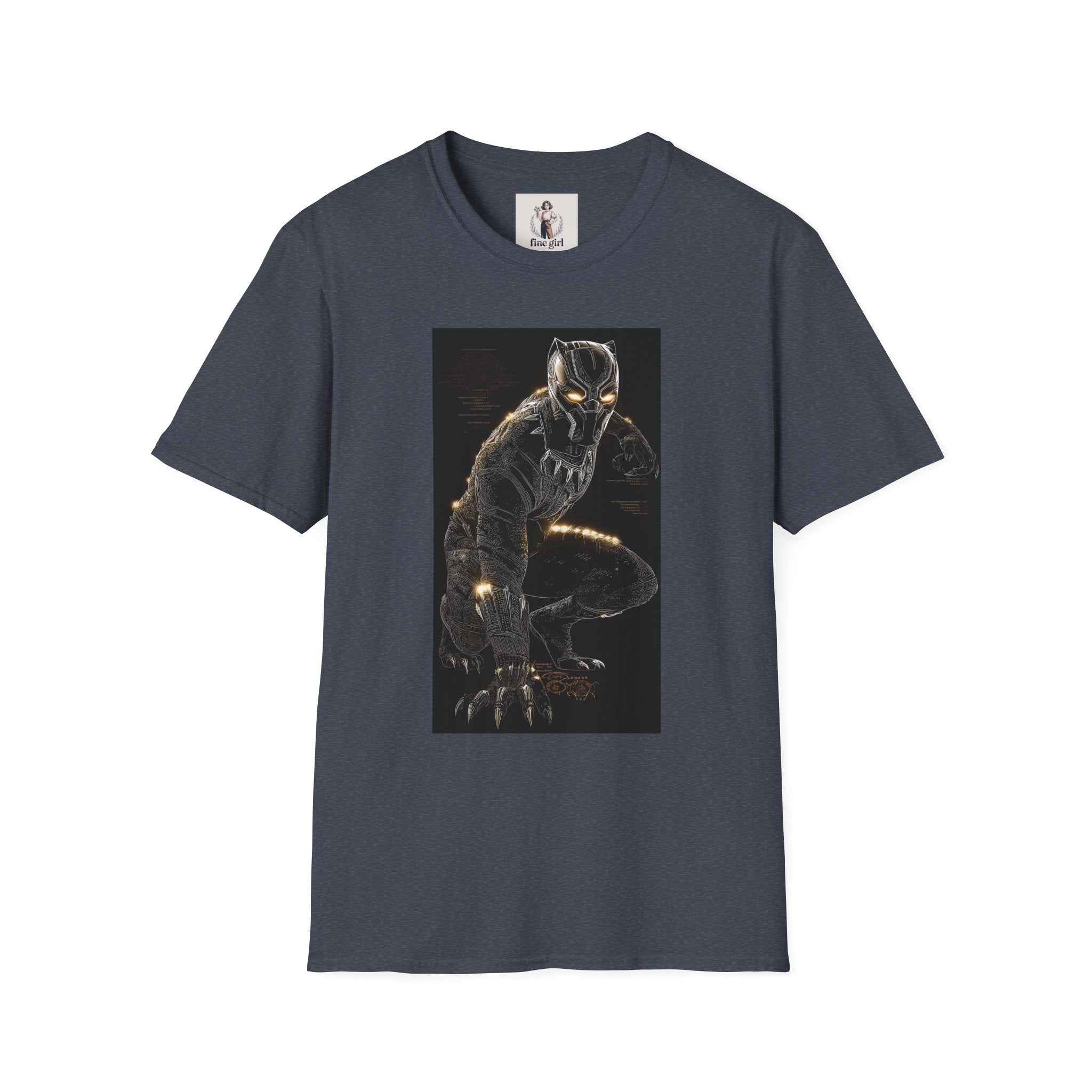 The Black Panther Superhero Marvel Unisex Softstyle T-Shirt, Comic Book Tee, Geeky Clothing, Cosplay Costume Top