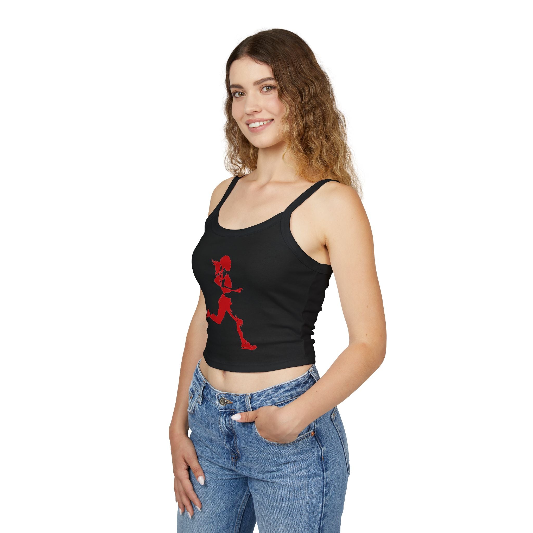Running Woman Tank Top, Athletic Workout Top, Fitness Sleeveless Shirt, Jogging Muscle Tee, Exercise Gym Cami