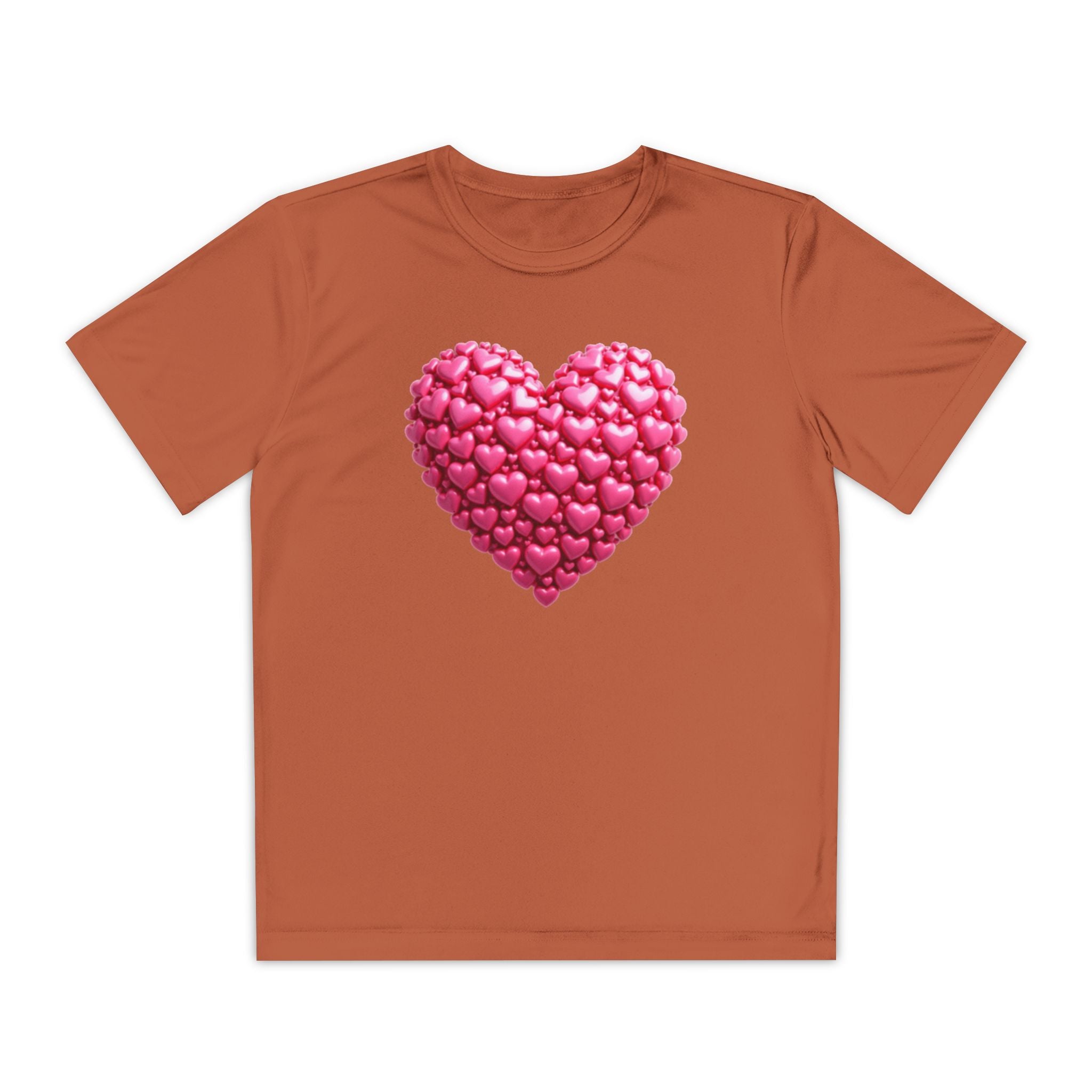 Heart Youth T-Shirt Sports Graphic Tee, Cool Athletic Shirt for Kids, Perfect for Sports Events, Team Spirit