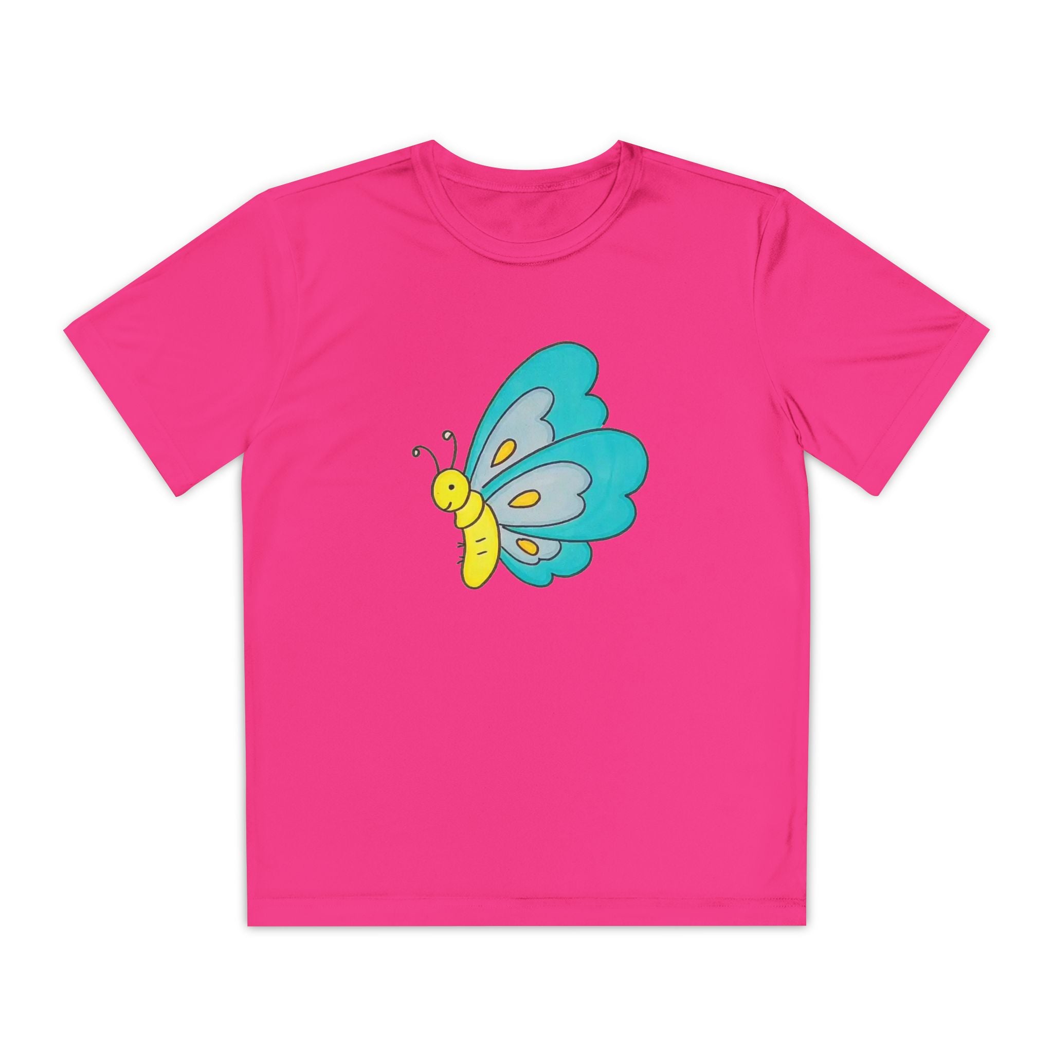 Butterffy Youth T-Shirt Sports Graphic Tee, Cool Athletic Shirt for Kids, Perfect for Sports Events, Team Spirit