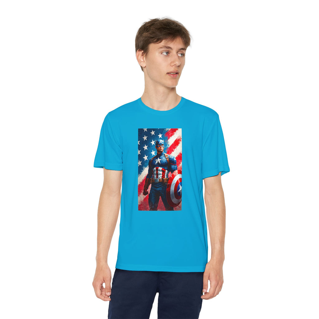 Captain America Superhero Marvel Patriotic, Kids Graphic T-Shirt, Boys Hero Top, Girls Comic Book Clothing, Birthday
