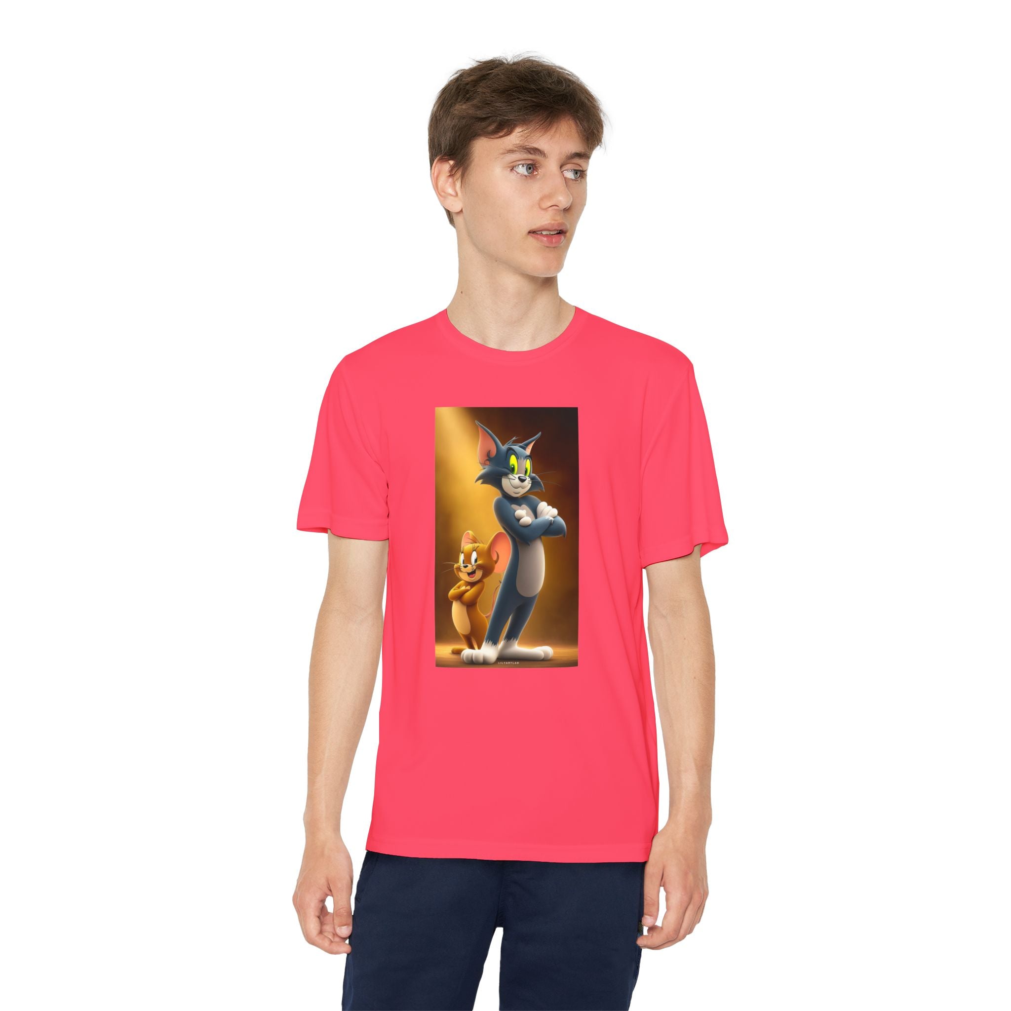 Youth Competitor Tee with Tom And Jerry design, Cartoon Graphic Kid's T-Shirt, Kids Tee, Children's Clothing, Funny Tee for Boys and Girls