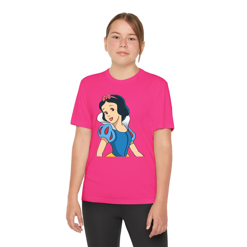 Snow White Youth T-Shirt Sports Graphic Tee, Cool Athletic Shirt for Kids, Perfect for Sports Events, Team Spirit