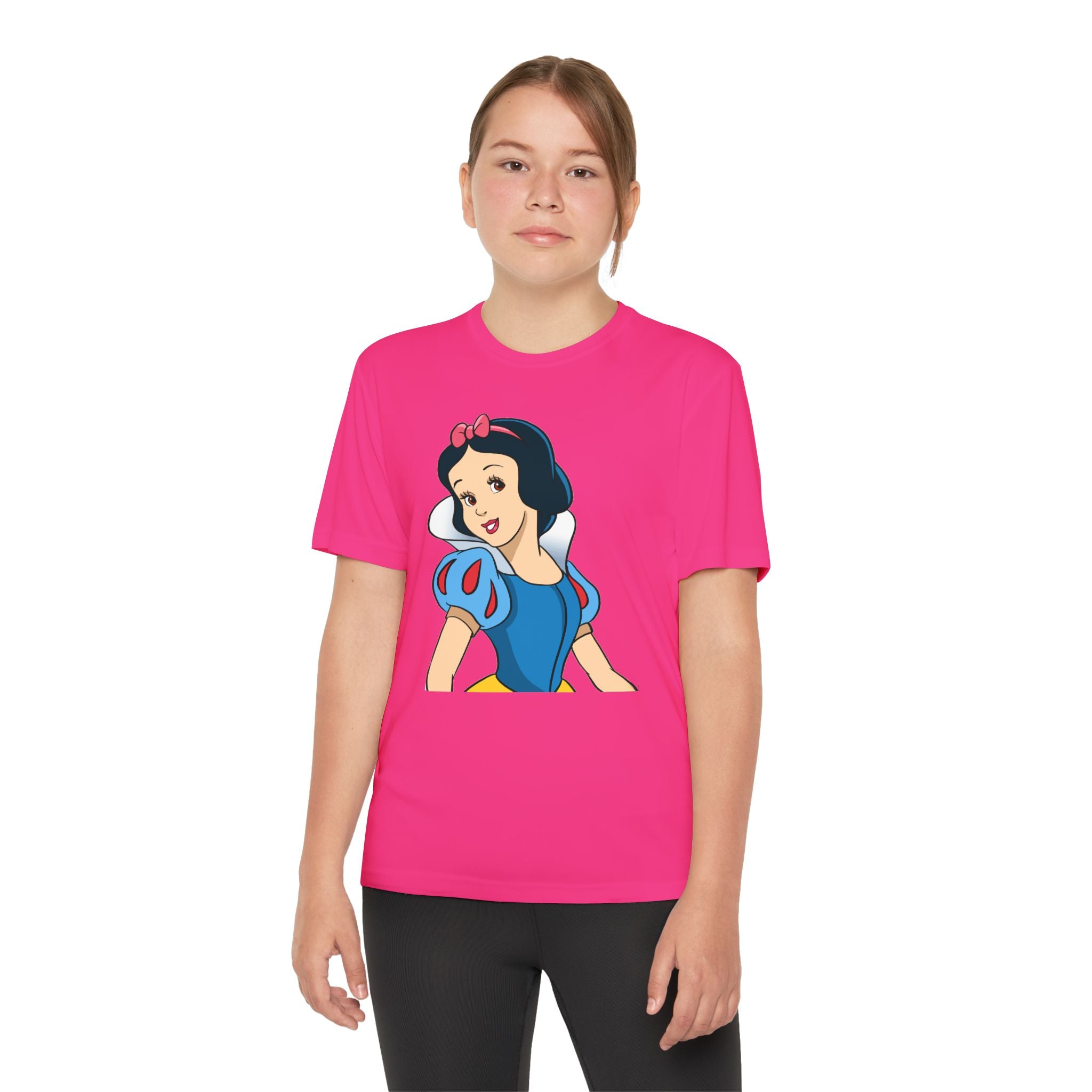 Snow White Youth T-Shirt Sports Graphic Tee, Cool Athletic Shirt for Kids, Perfect for Sports Events, Team Spirit