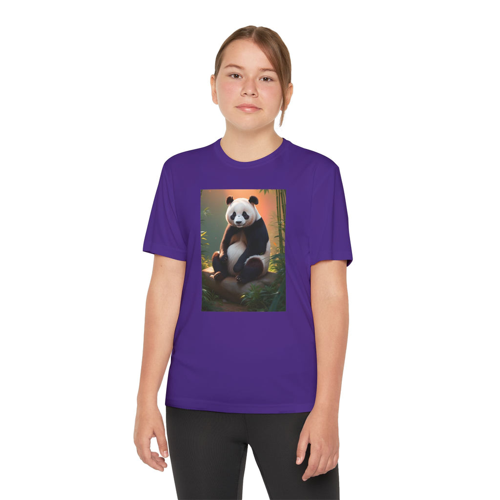 Panda Youth Tee Shirt, Kids Animal Graphic Top, Cute Black and White Tee, Children's Zoo Theme Shirt, Bamboo Bear Shirt, Kid's Nature Gift