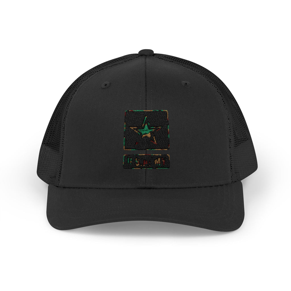 US Army Snapback Trucker Cap with Thin Red Line Design, Ideal for First Responders, Supportive Gifts, Memorials, Everyday Wear