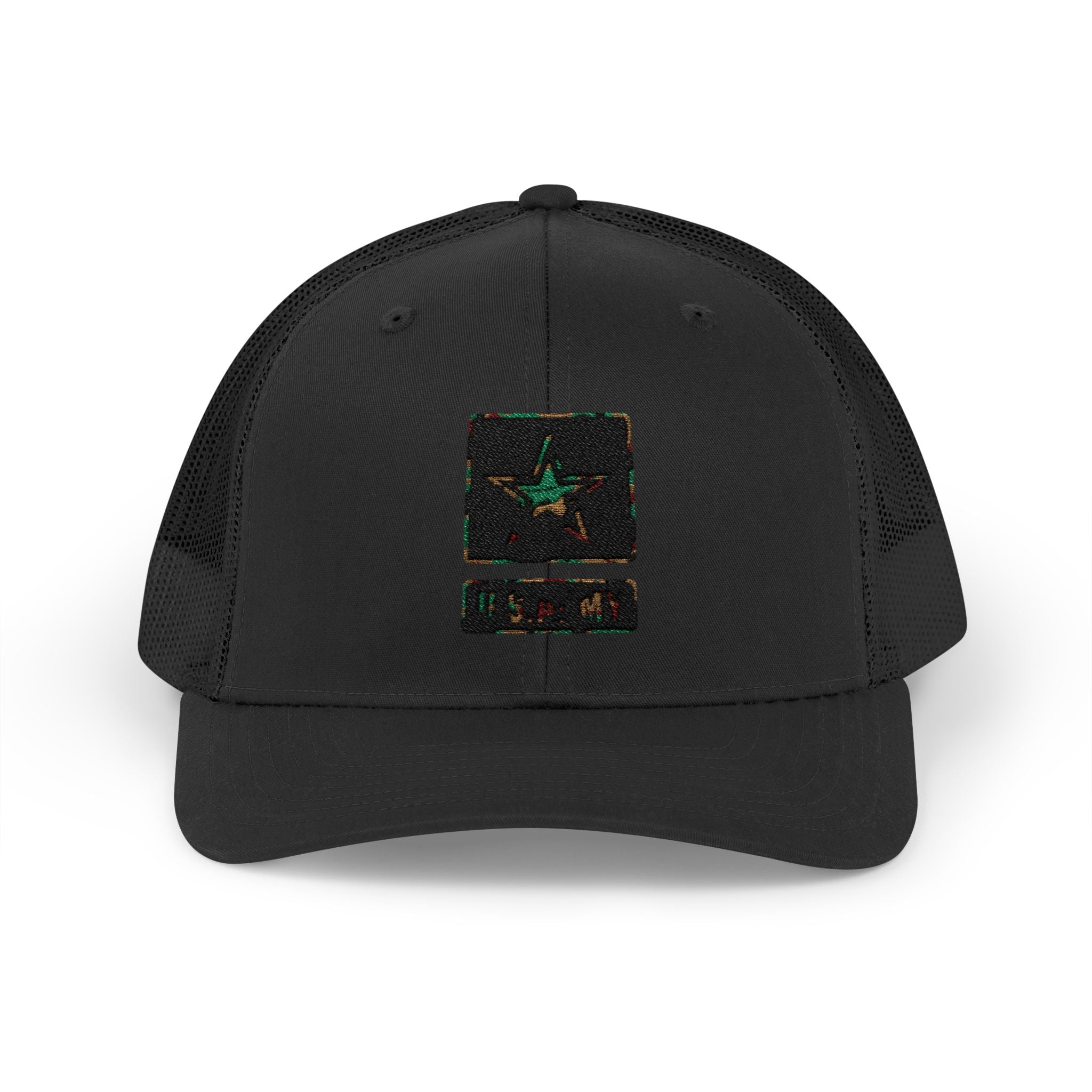 US Army Snapback Trucker Cap with Thin Red Line Design, Ideal for First Responders, Supportive Gifts, Memorials, Everyday Wear