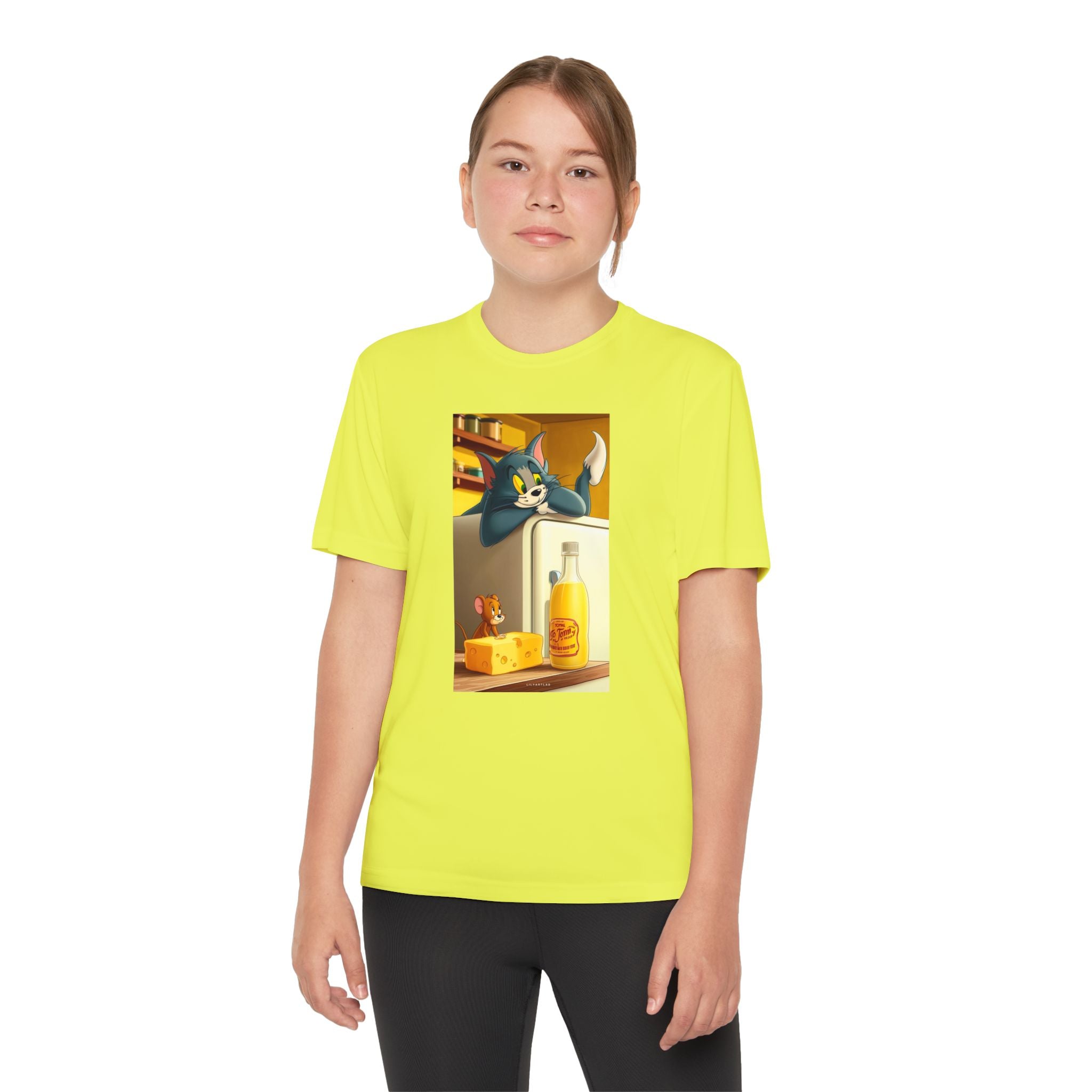 Youth Competitor Tee with Tom And Jerry design, Cartoon Graphic Kid's T-Shirt, Kids Tee, Children's Clothing, Funny Tee for Boys and Girls