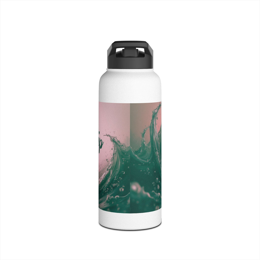 Aqua Wave Stainless Steel Water Bottle, Hydration Gift, Outdoor Adventure, Beach Vibes, Eco-Friendly, Travel Companion