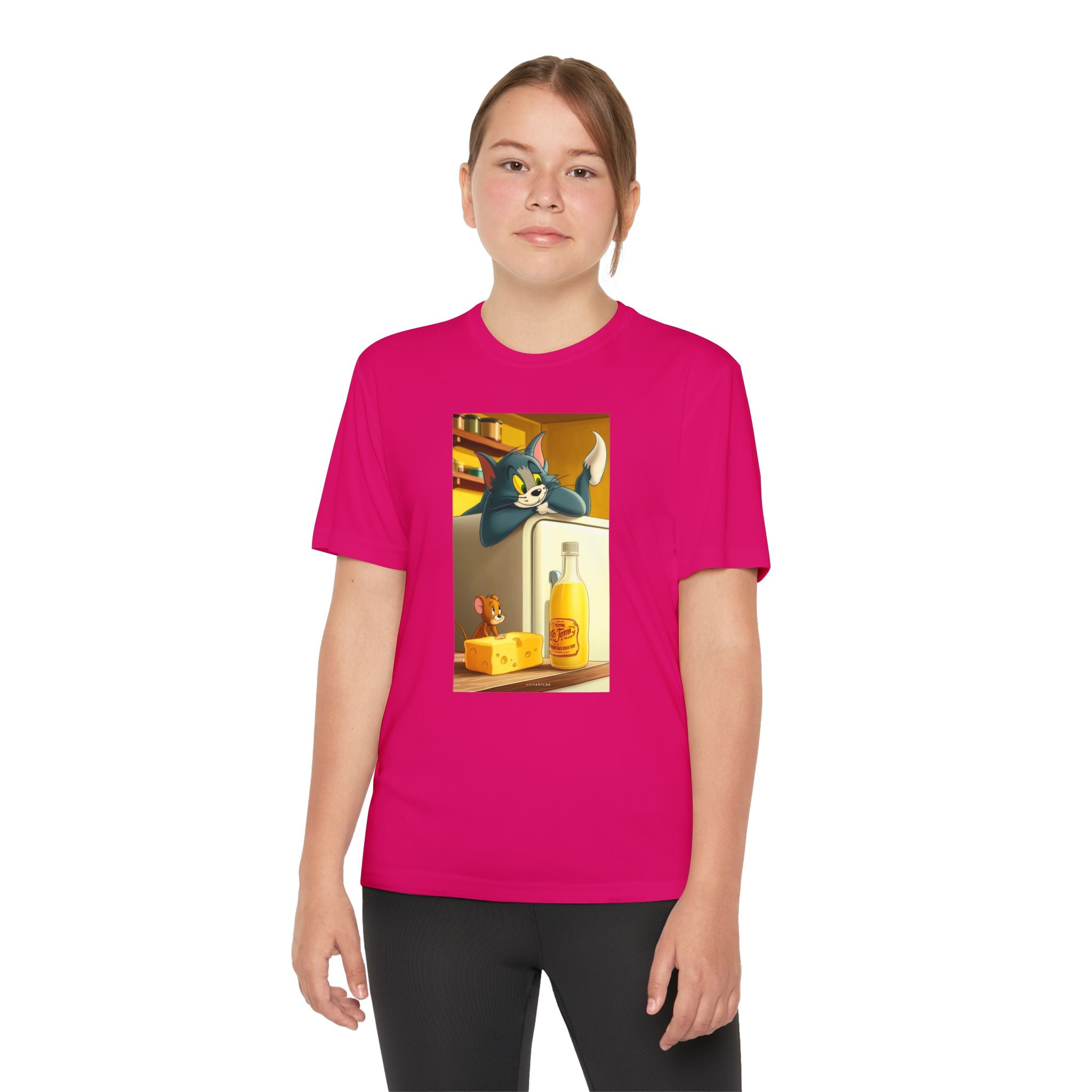 Youth Competitor Tee with Tom And Jerry design, Cartoon Graphic Kid's T-Shirt, Kids Tee, Children's Clothing, Funny Tee for Boys and Girls