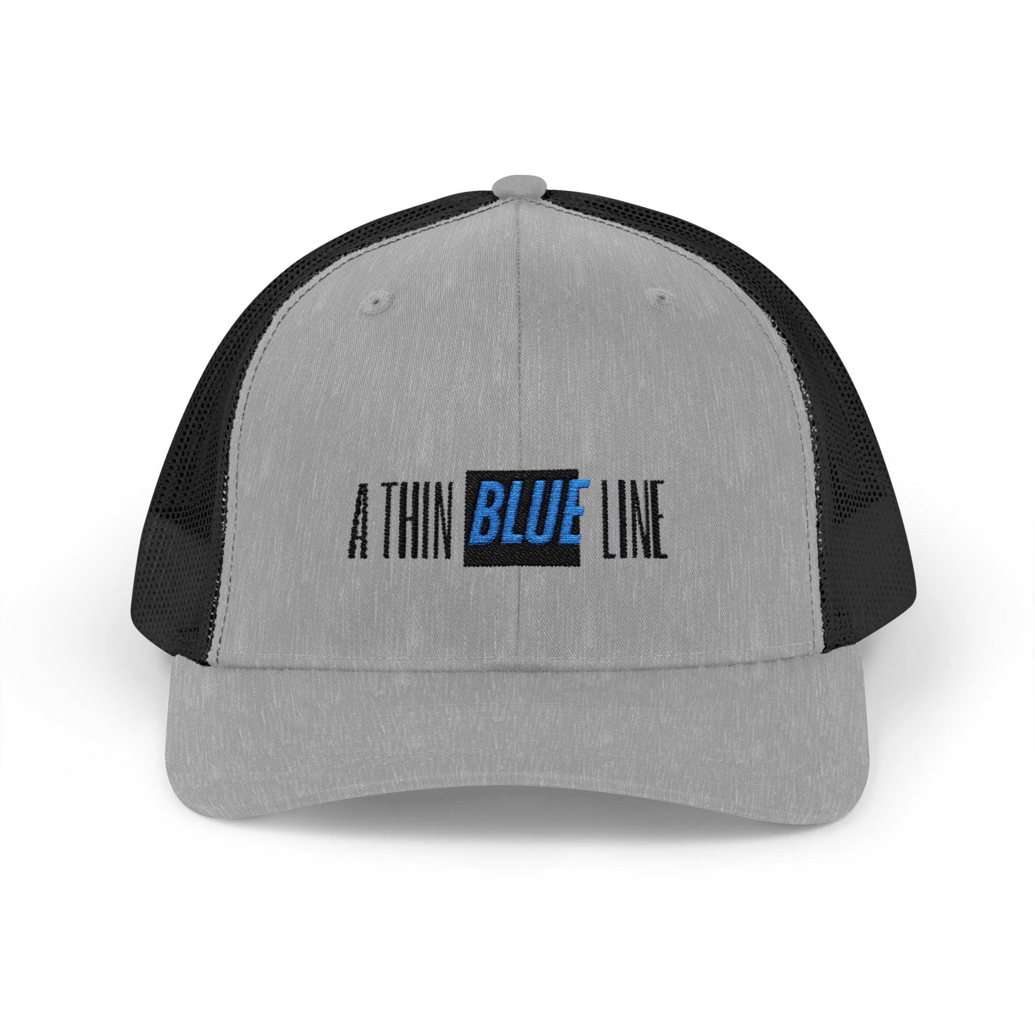 Back The Blue Snapback Trucker Cap with Thin Red Line Design, Ideal for First Responders, Supportive Gifts, Memorials, Everyday Wear