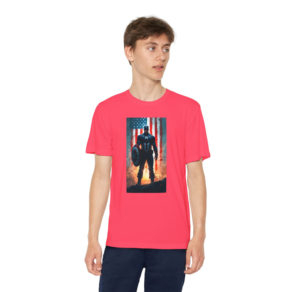 Captain America Superhero Marvel Patriotic, Kids Graphic T-Shirt, Boys Hero Top, Girls Comic Book Clothing, Birthday