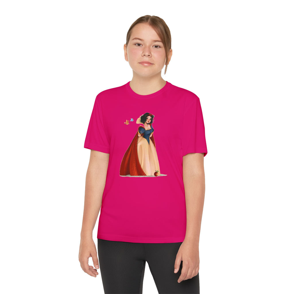 Snow White Youth T-Shirt Sports Graphic Tee, Cool Athletic Shirt for Kids, Perfect for Sports Events, Team Spirit