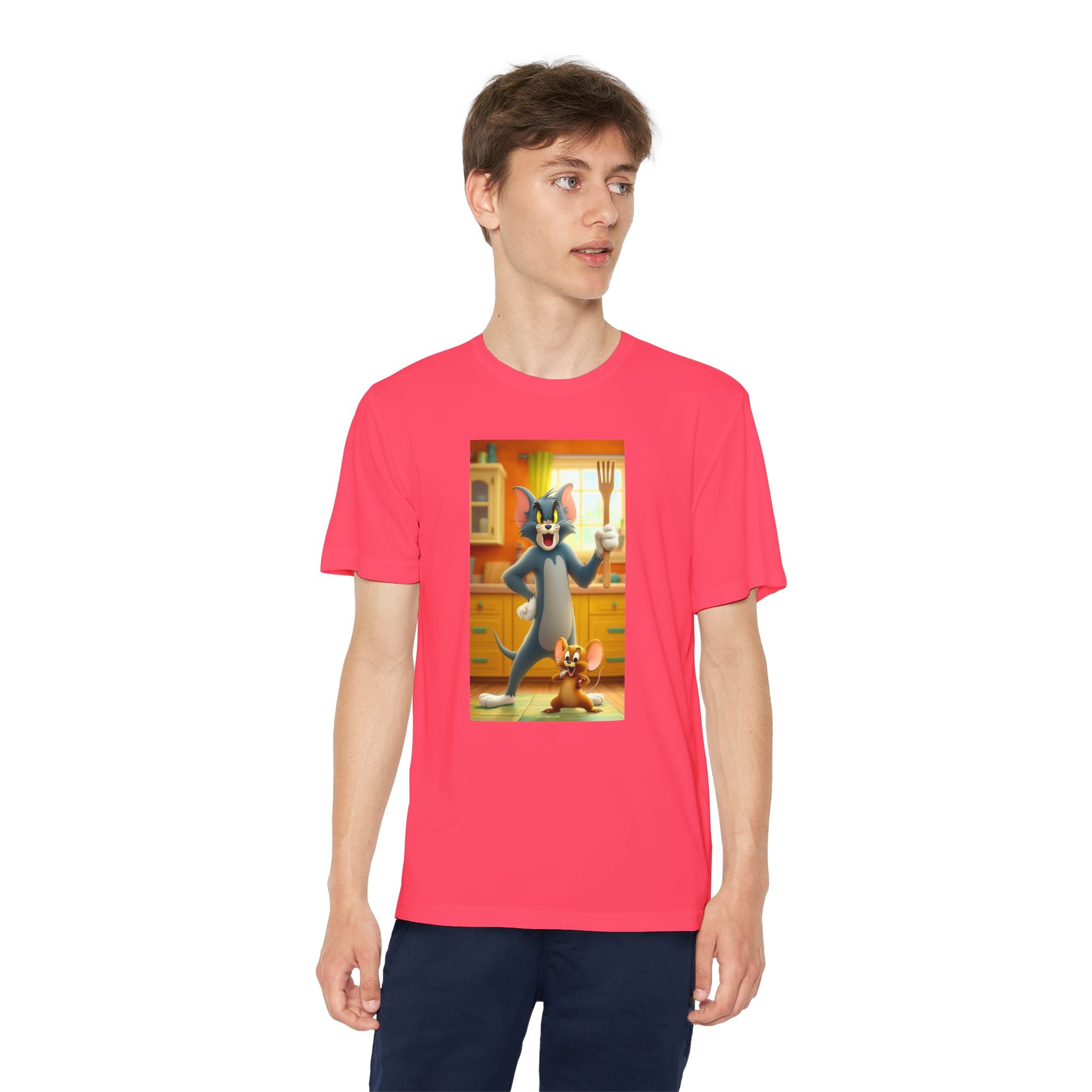 Youth Competitor Tee with Tom And Jerry design, Cartoon Graphic Kid's T-Shirt, Kids Tee, Children's Clothing, Funny Tee for Boys and Girls