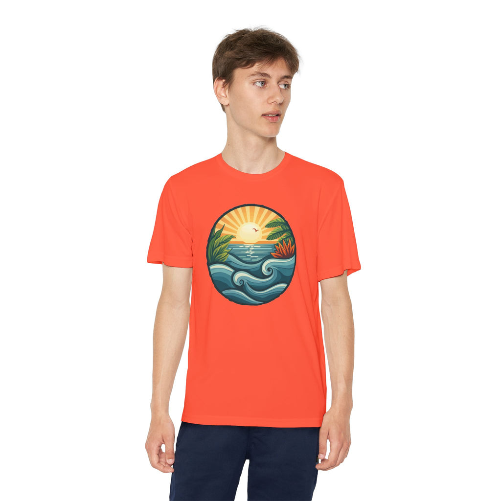 Beach Shirt Youth Competitor Tee, Kids Surf Tee, Summer Vacation Top, Ocean Lover T-Shirt, Coastal Clothing