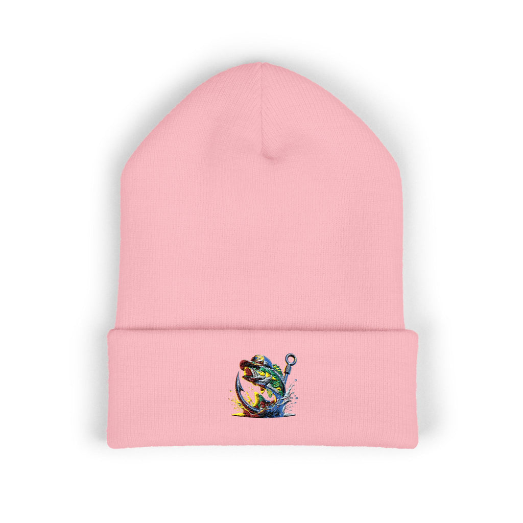 Beanie, Fishing Embroidered Hat for Outdoor Enthusiasts, Angler Gift, Fisherman Apparel, Winter Headwear, Knit Cap