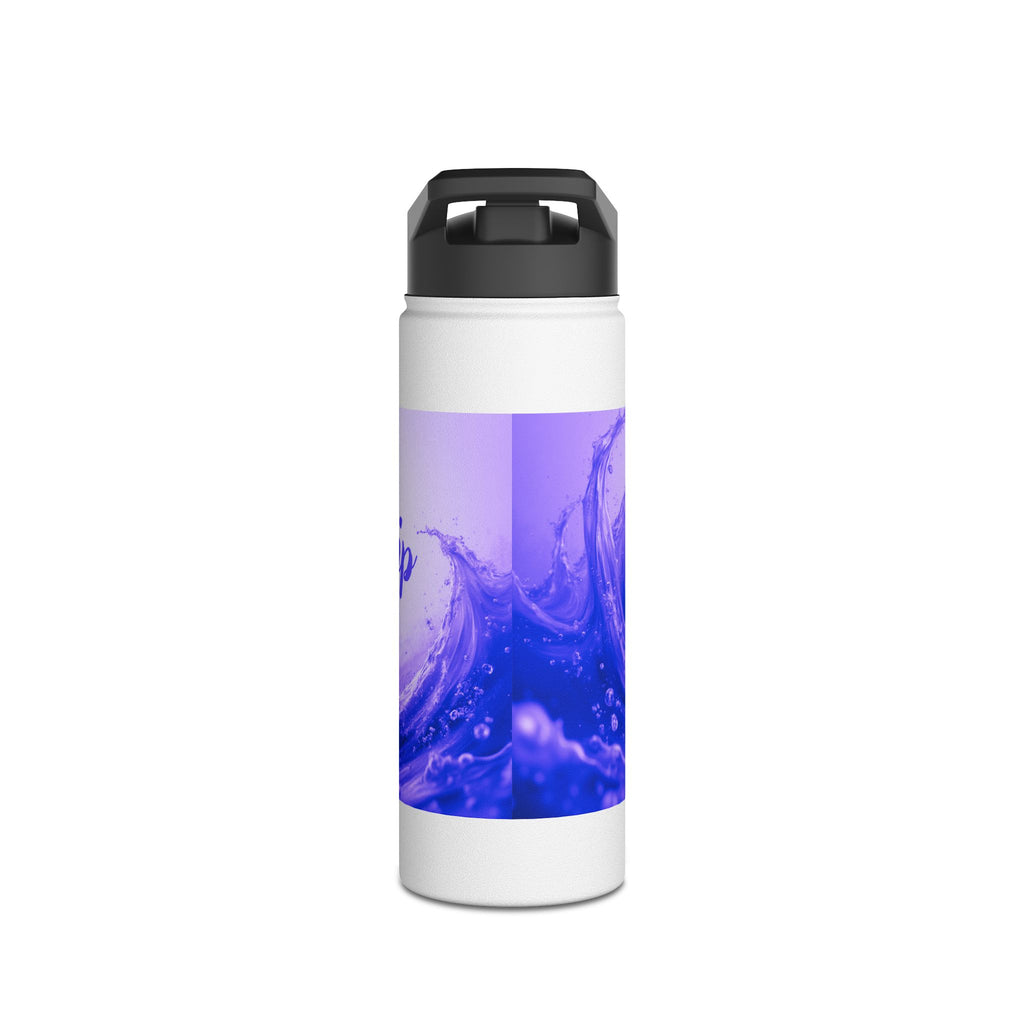 Aqua Wave Stainless Steel Water Bottle, Hydration Gift, Outdoor Adventure, Beach Vibes, Eco-Friendly, Travel Companion