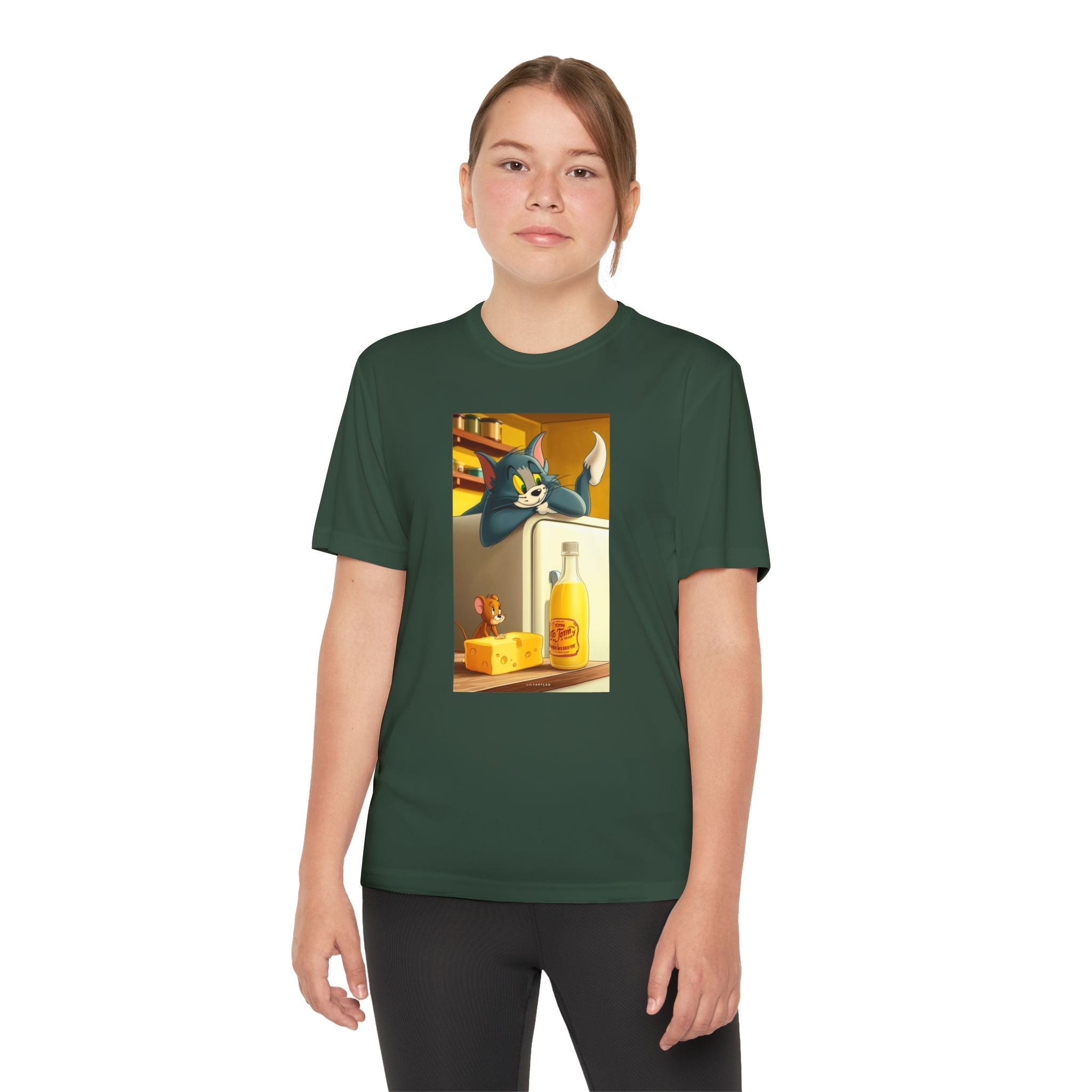 Youth Competitor Tee with Tom And Jerry design, Cartoon Graphic Kid's T-Shirt, Kids Tee, Children's Clothing, Funny Tee for Boys and Girls