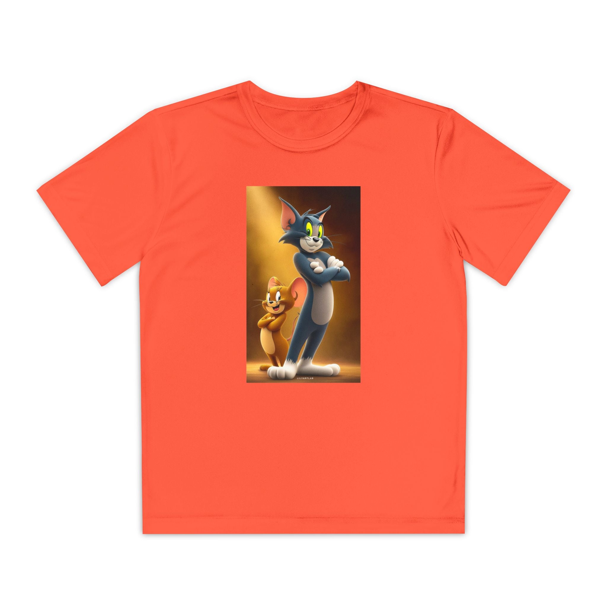 Youth Competitor Tee with Tom And Jerry design, Cartoon Graphic Kid's T-Shirt, Kids Tee, Children's Clothing, Funny Tee for Boys and Girls