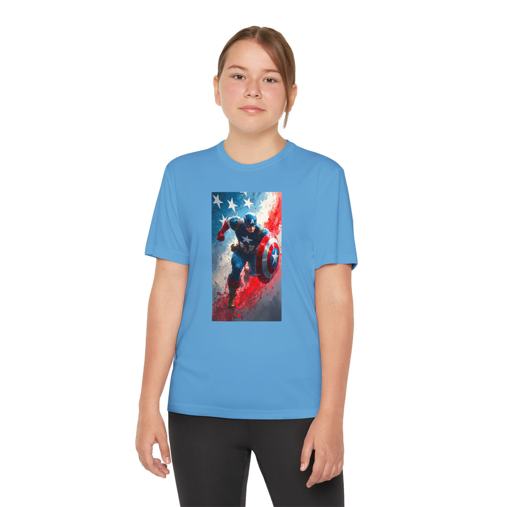 Captain America Superhero Marvel Patriotic, Kids Graphic T-Shirt, Boys Hero Top, Girls Comic Book Clothing, Birthday
