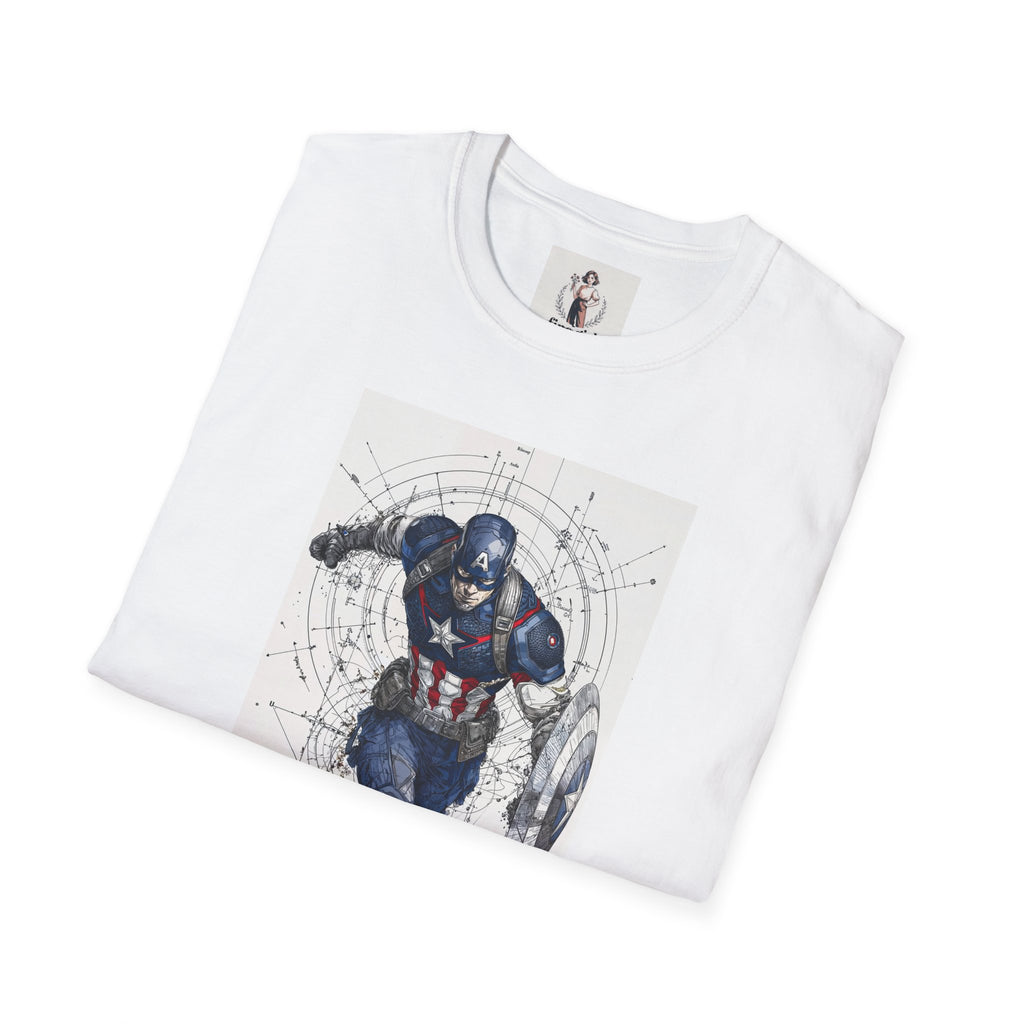 Captain America Superhero Marvel Unisex Softstyle T-Shirt, Comic Book Tee, Geeky Clothing, Cosplay Costume Top