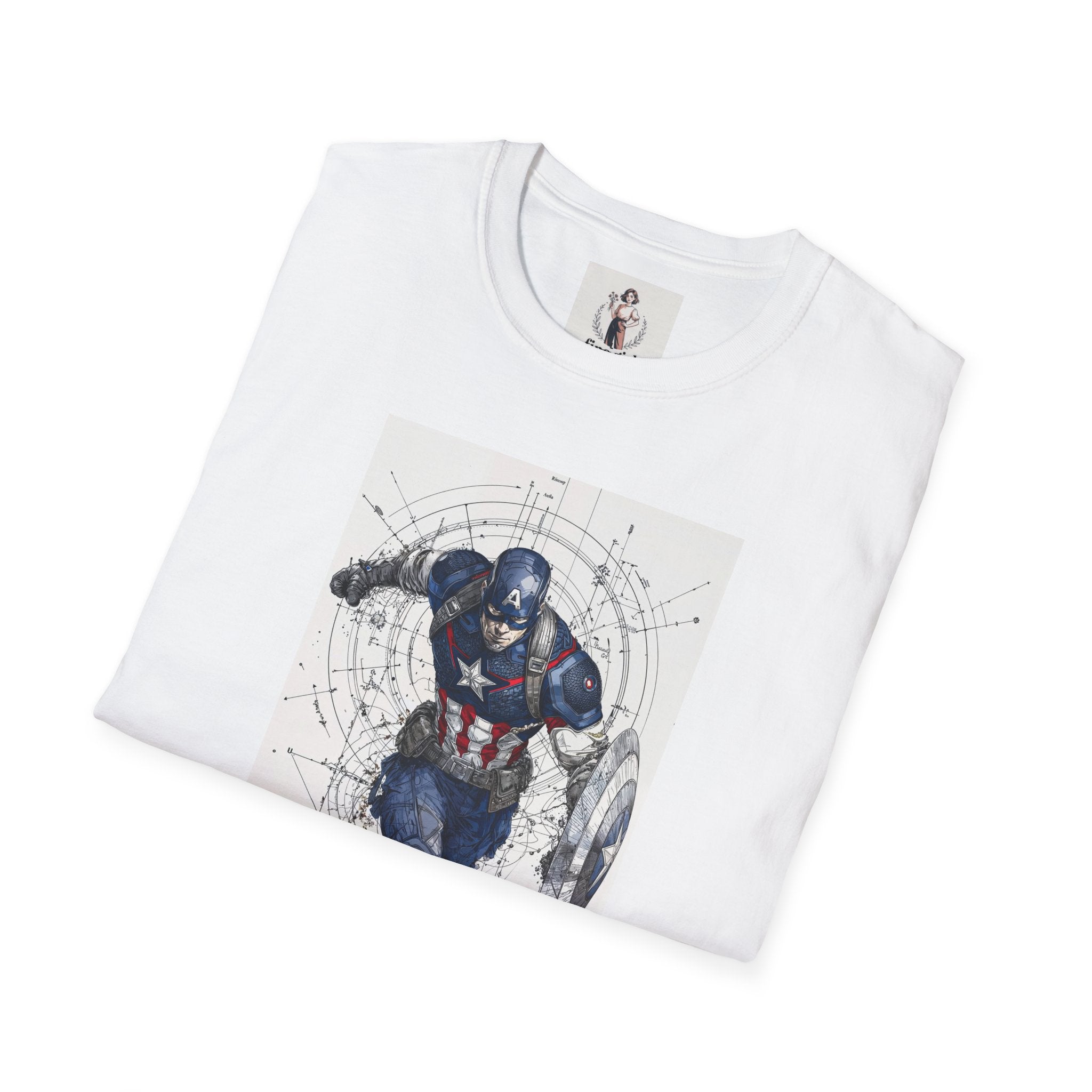 Captain America Superhero Marvel Unisex Softstyle T-Shirt, Comic Book Tee, Geeky Clothing, Cosplay Costume Top