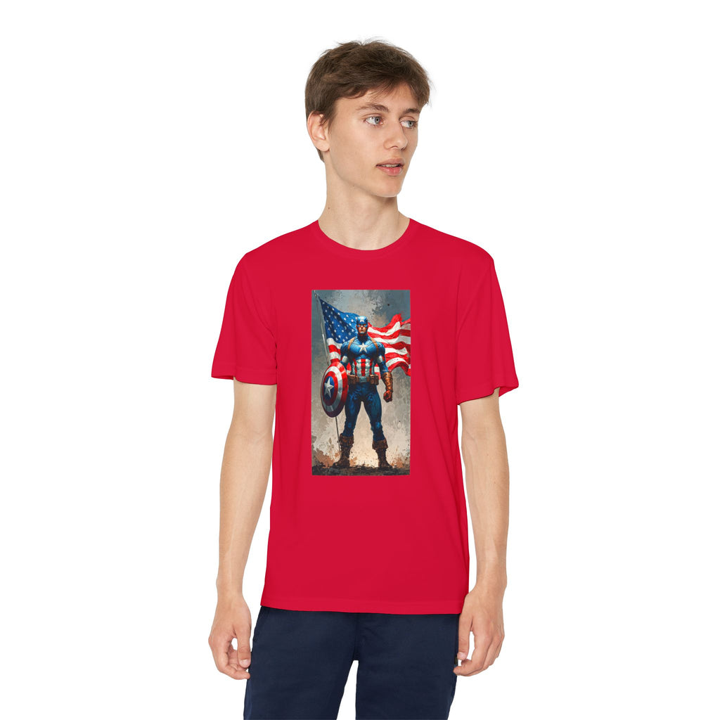 Captain America Superhero Marvel Patriotic, Kids Graphic T-Shirt, Boys Hero Top, Girls Comic Book Clothing, Birthday
