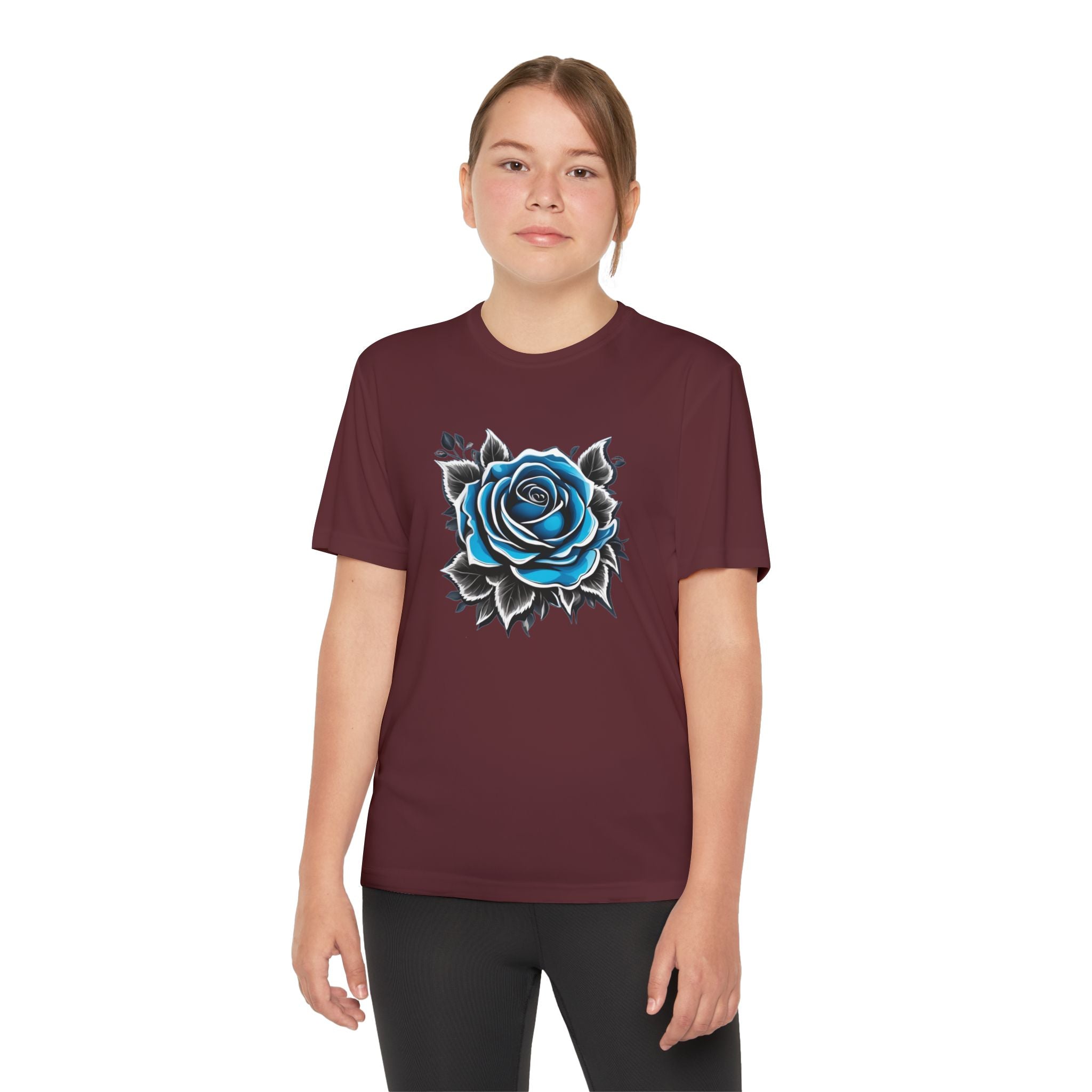 Flower Youth T-Shirt Sports Graphic Tee, Cool Athletic Shirt for Kids