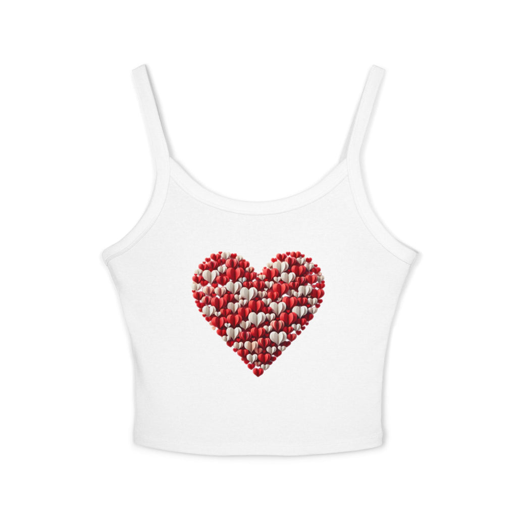 Heart Tank Top, Love Cami, Valentine's Day Shirt, Romantic Sleeveless Tee, Women's Summer Blouse, Cute Spaghetti Strap Tank