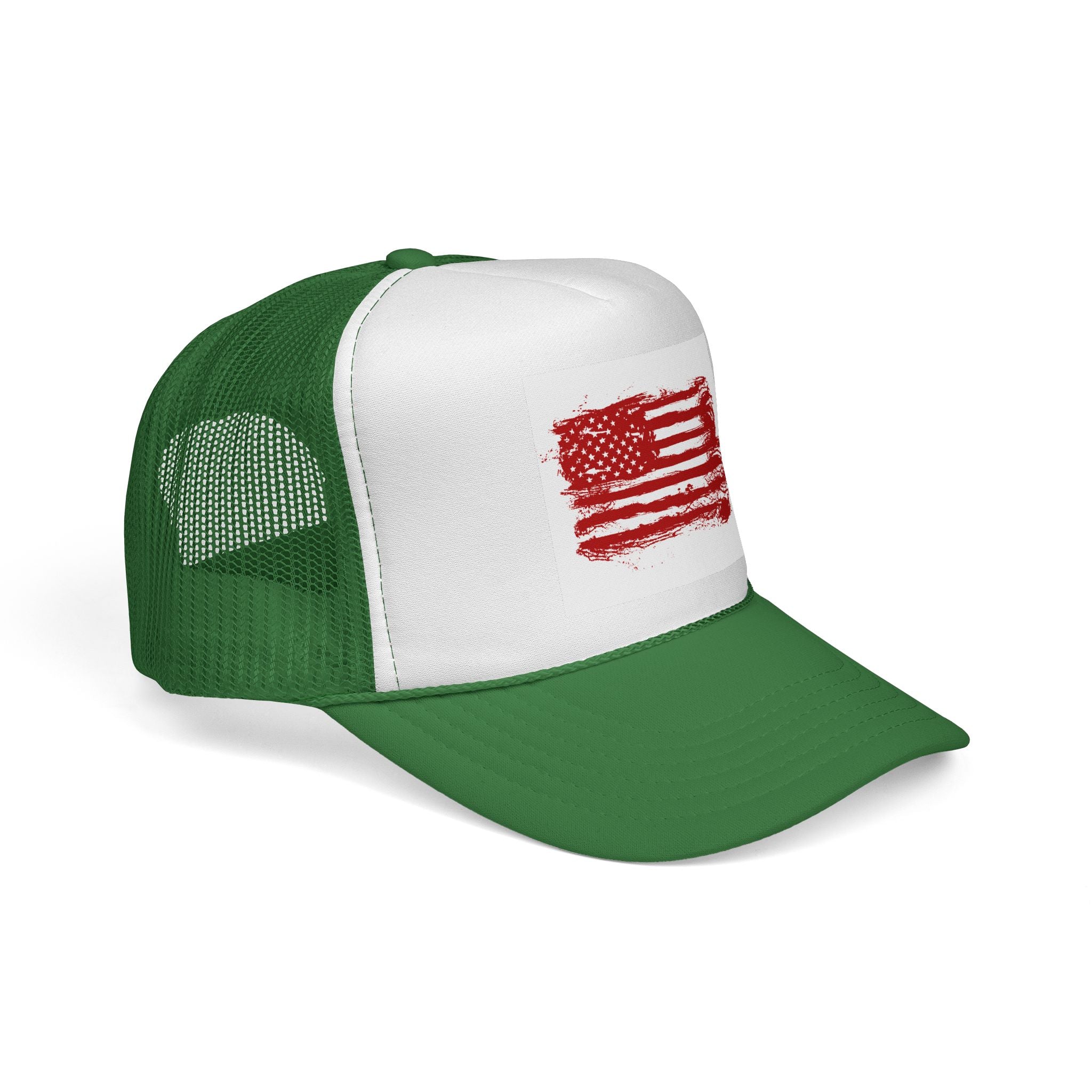 Patriotic Trucker Cap with American Flag Design, USA Hat, Summer Fashion, Outdoors Gear, Gift for Veterans, BBQ, 4th of July