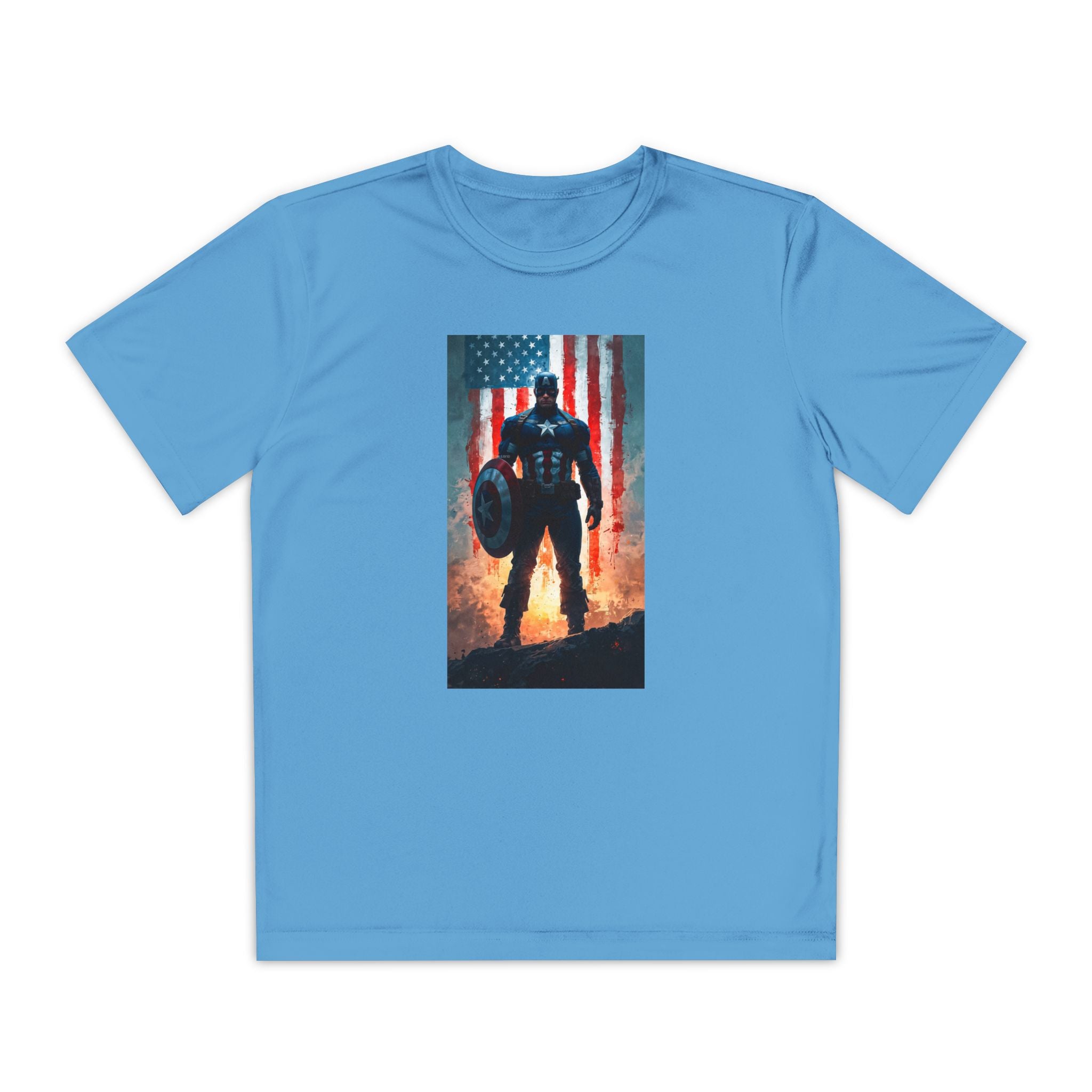 Captain America Superhero Marvel Patriotic, Kids Graphic T-Shirt, Boys Hero Top, Girls Comic Book Clothing, Birthday