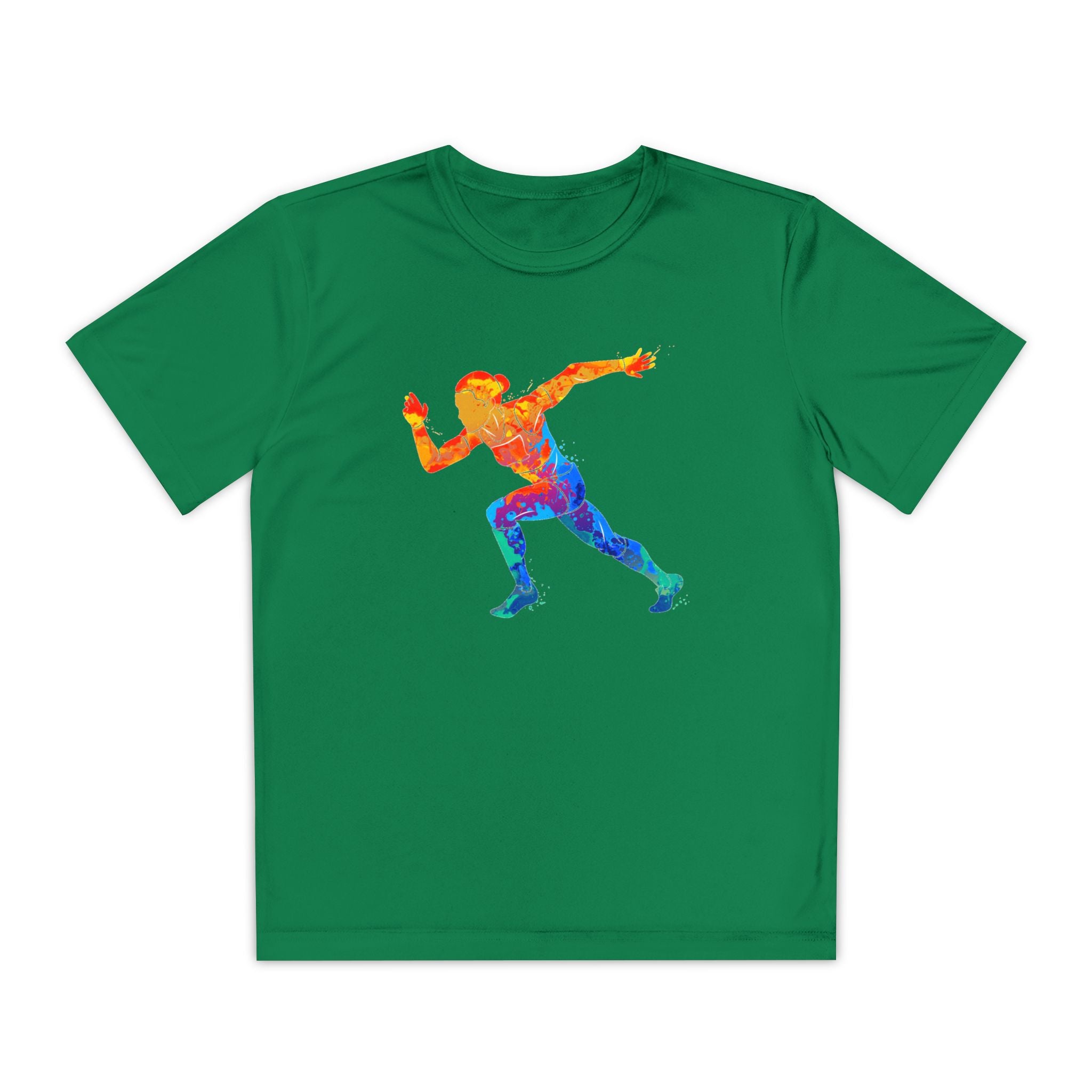 Running Youth T-Shirt Sports Graphic Tee, Cool Athletic Shirt for Kids, Perfect for Sports Events, Team Spirit