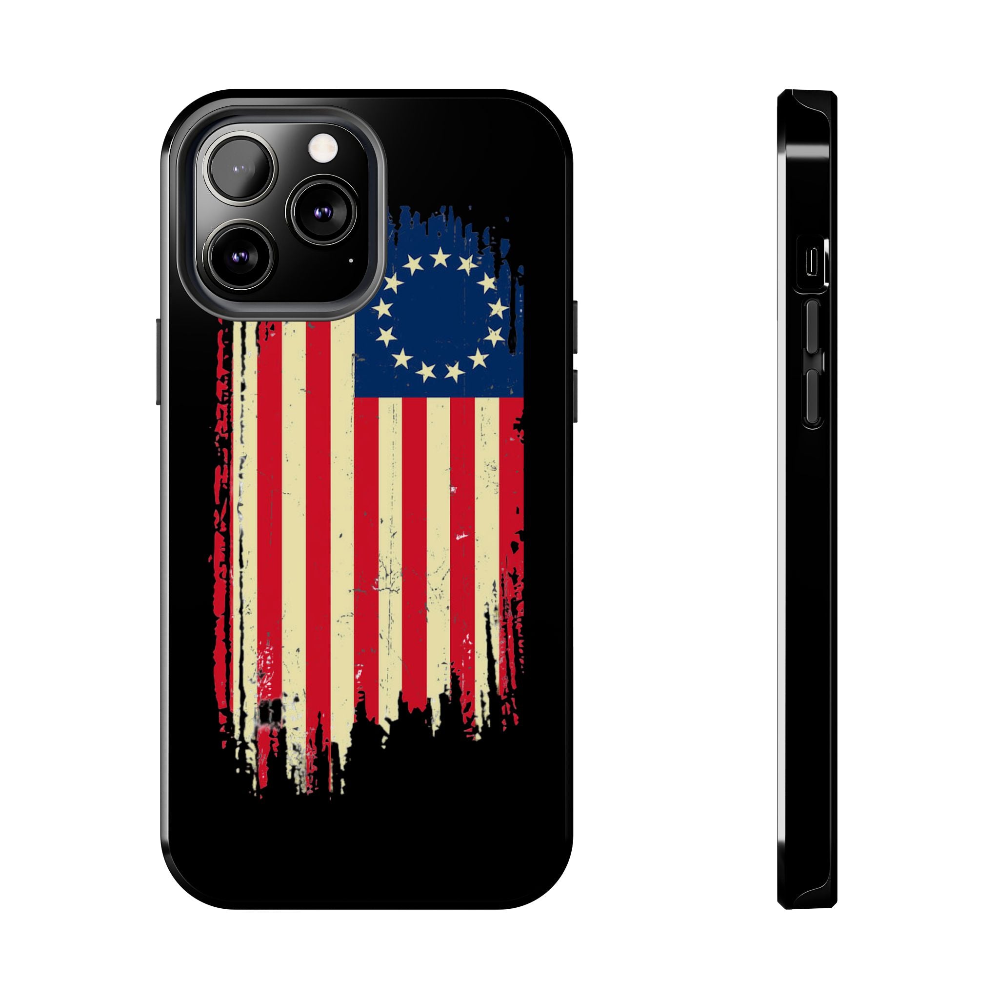 Patriotic Phone Cases with Vintage Flag Design, Tough Case for Independence Day, Memorial Day, 4th of July, Gift for Veterans, USA Pride