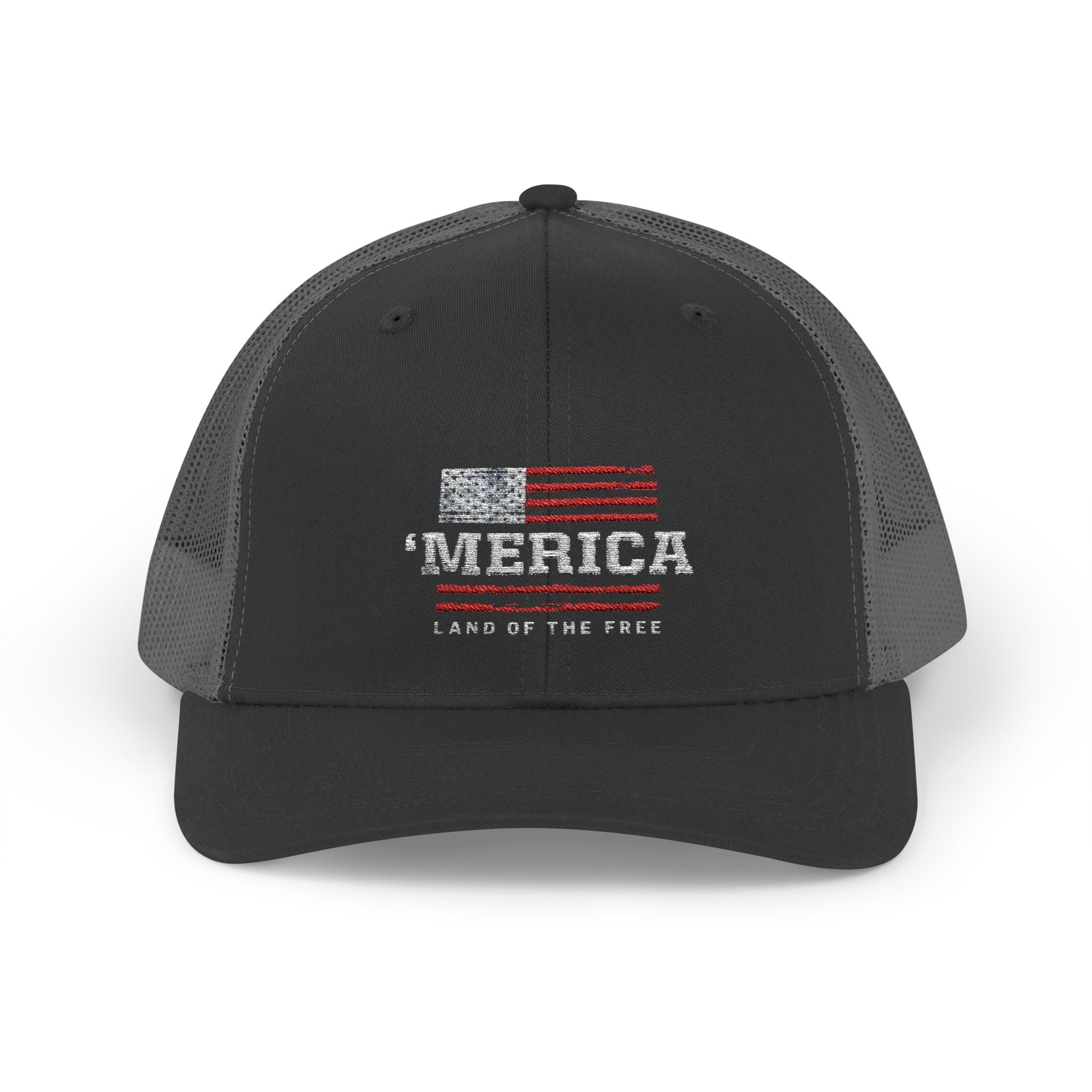 Merica Patriotic Snapback Trucker Cap with Thin Red Line Design, Ideal for First Responders, Supportive Gifts, Memorials, Everyday Wear