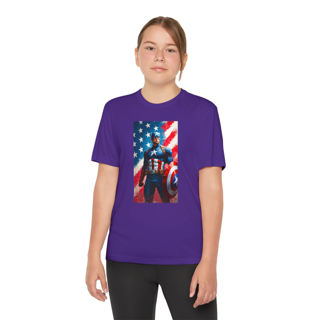 Captain America Superhero Marvel Patriotic, Kids Graphic T-Shirt, Boys Hero Top, Girls Comic Book Clothing, Birthday