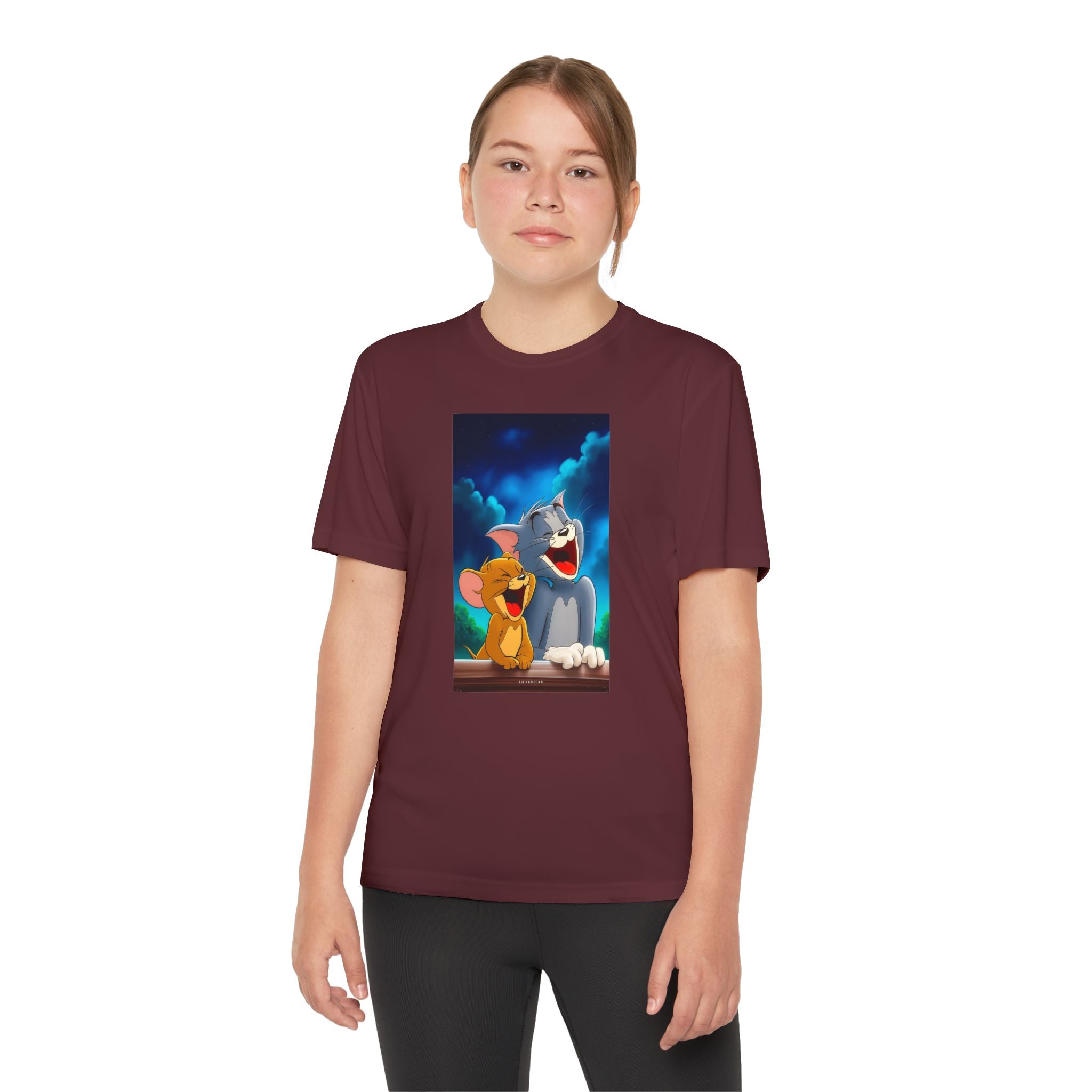 Youth Competitor Tee with Tom And Jerry design, Cartoon Graphic Kid's T-Shirt, Kids Tee, Children's Clothing, Funny Tee for Boys and Girls