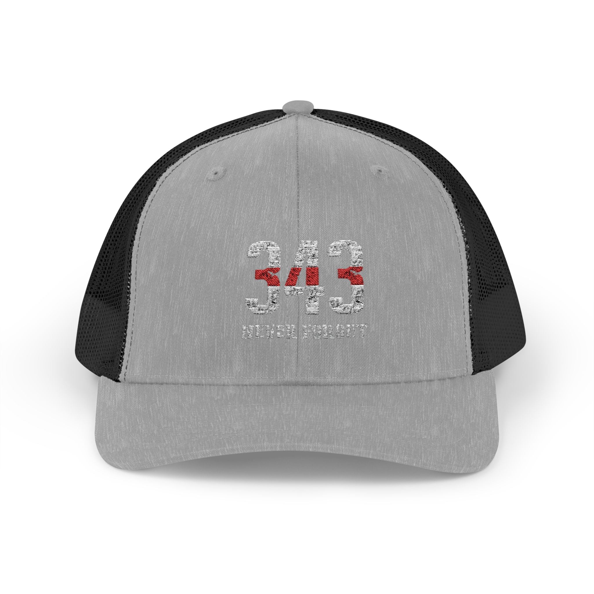 343 Firearms Snapback Trucker Cap with Thin Red Line Design, Ideal for First Responders, Supportive Gifts, Memorials, Everyday Wear
