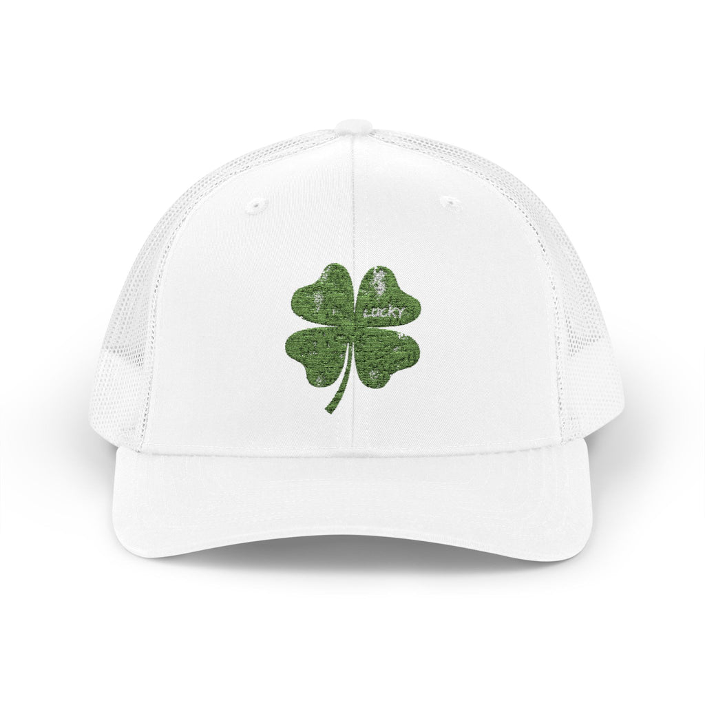 St. Patrick's Day Lucky 4-Leaf Clover Snapback Trucker Cap
