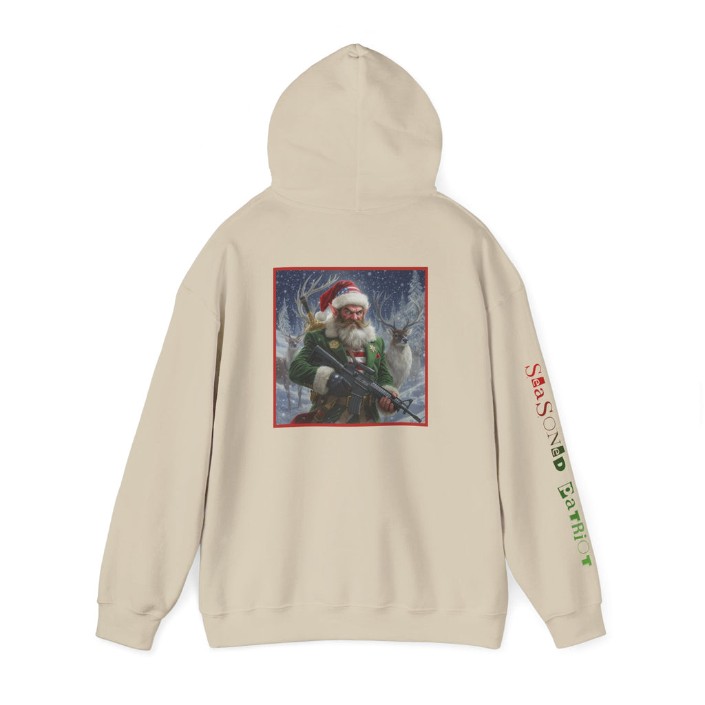 Christmas Elf Patriotic USA Hoodie, Sweatshirt, Unisex Hooded Pullover, Holiday Outerwear, Festive Winter Apparel