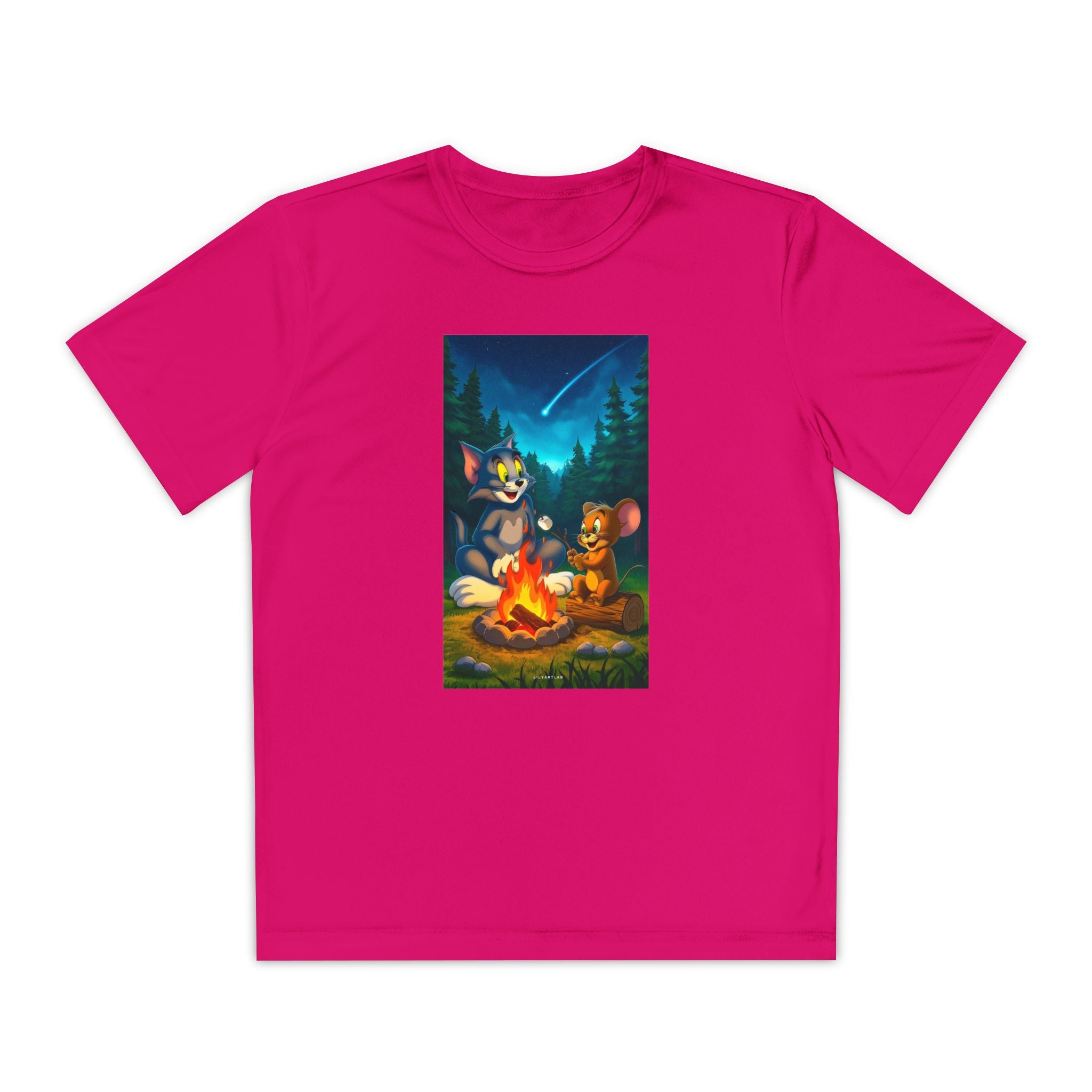 Youth Competitor Tee with Tom And Jerry design, Cartoon Graphic Kid's T-Shirt, Kids Tee, Children's Clothing, Funny Tee for Boys and Girls