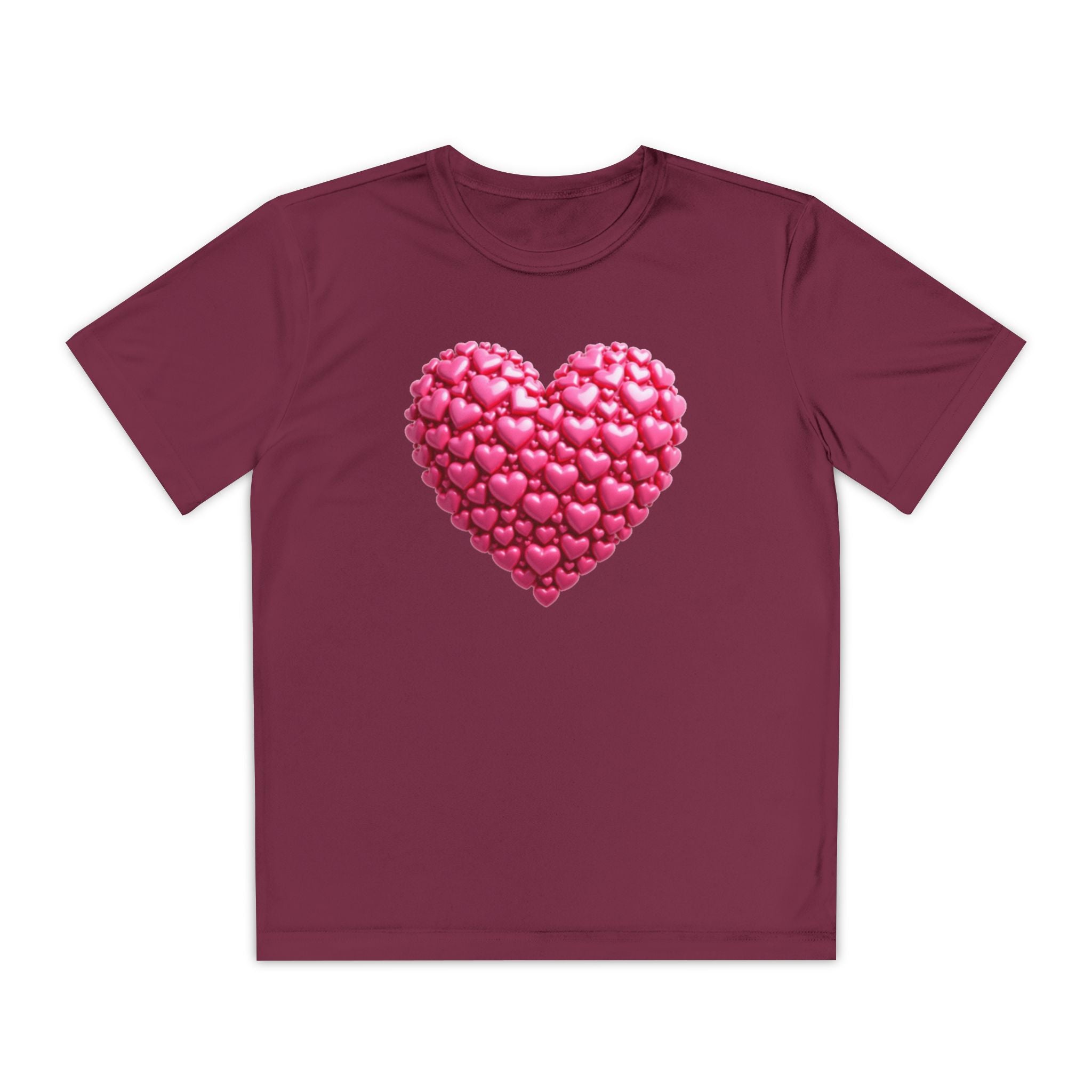 Heart Youth T-Shirt Sports Graphic Tee, Cool Athletic Shirt for Kids, Perfect for Sports Events, Team Spirit