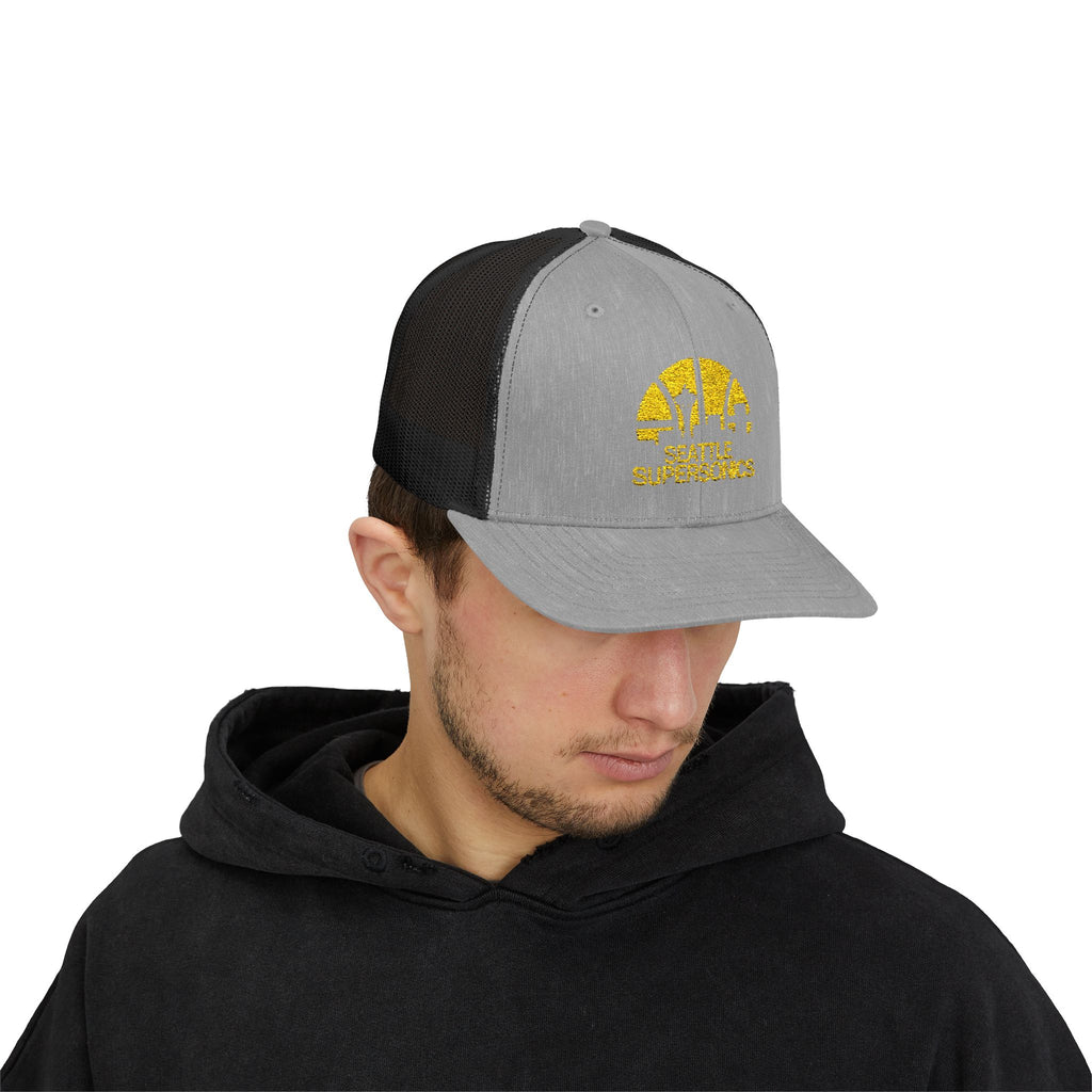 The Seattle SuperSonics Snapback Trucker Cap, American Flag Hat, Outdoor Cap, Casual Wear, Gift for Dad, 4th of July Apparel