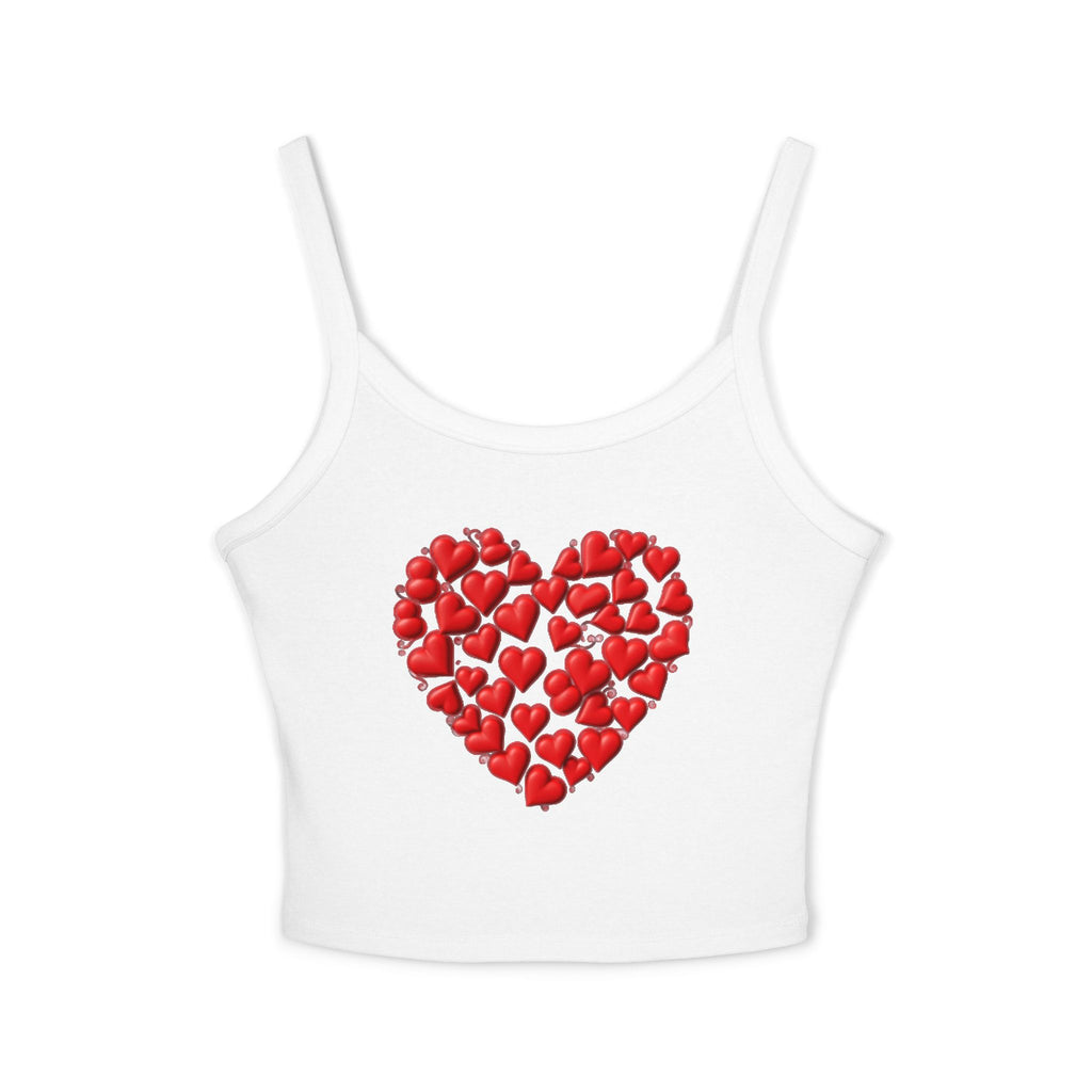 Heart Tank Top, Love Cami, Valentine's Day Shirt, Romantic Sleeveless Tee, Women's Summer Blouse, Cute Spaghetti Strap Tank